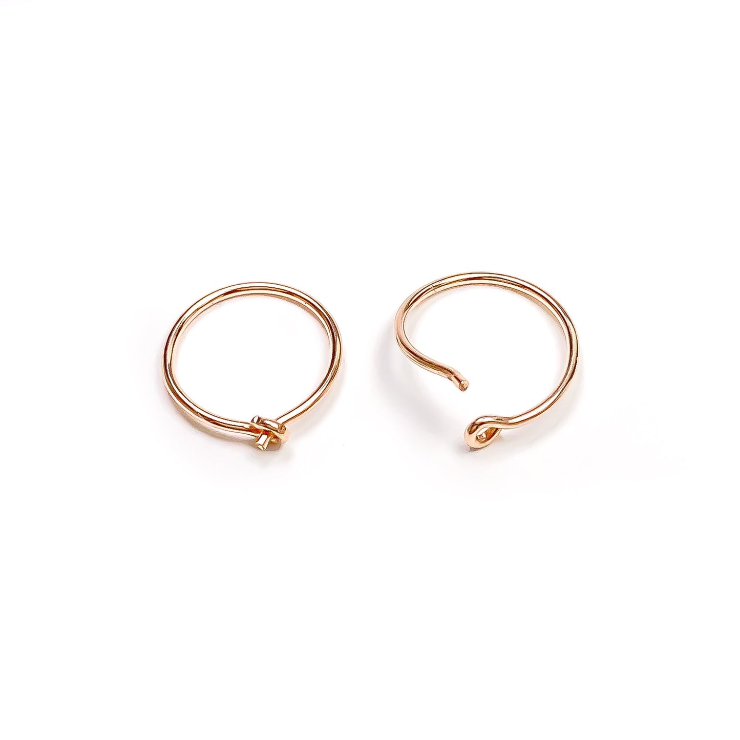 14K Rose Gold Filled Eyelet Hoops, 11mm