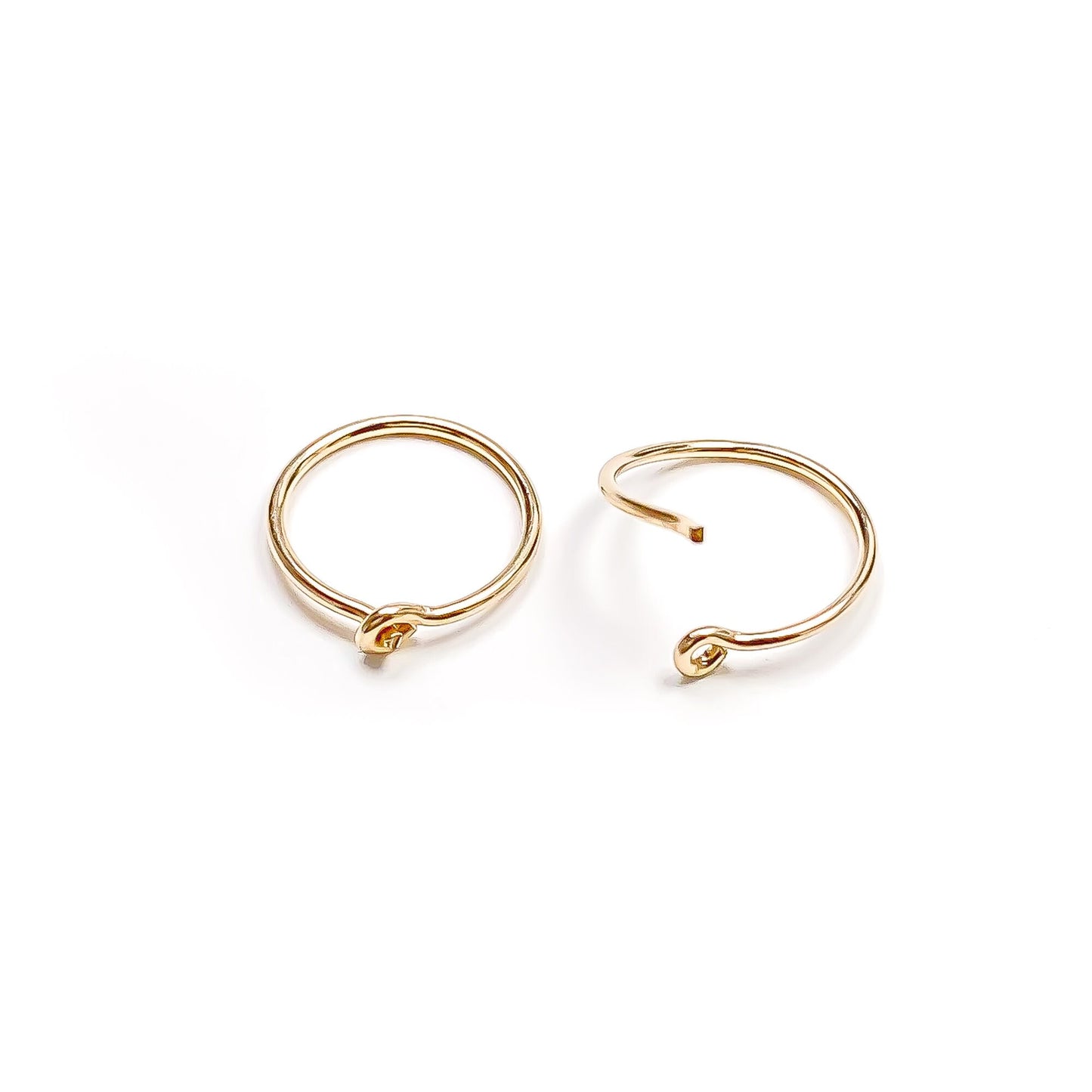 14K Gold Eyelet Hoops, 9mm