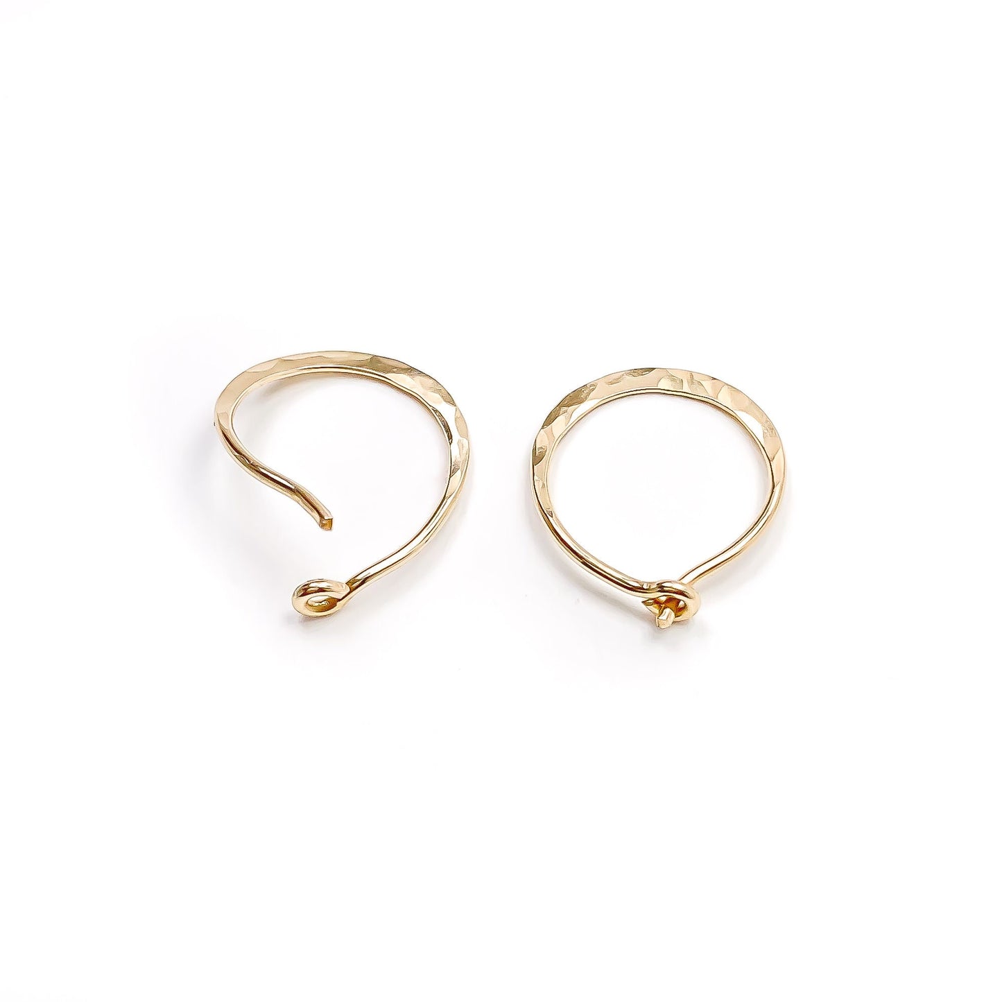12mm Hammered Hoop Earrings, 14K Gold Filled