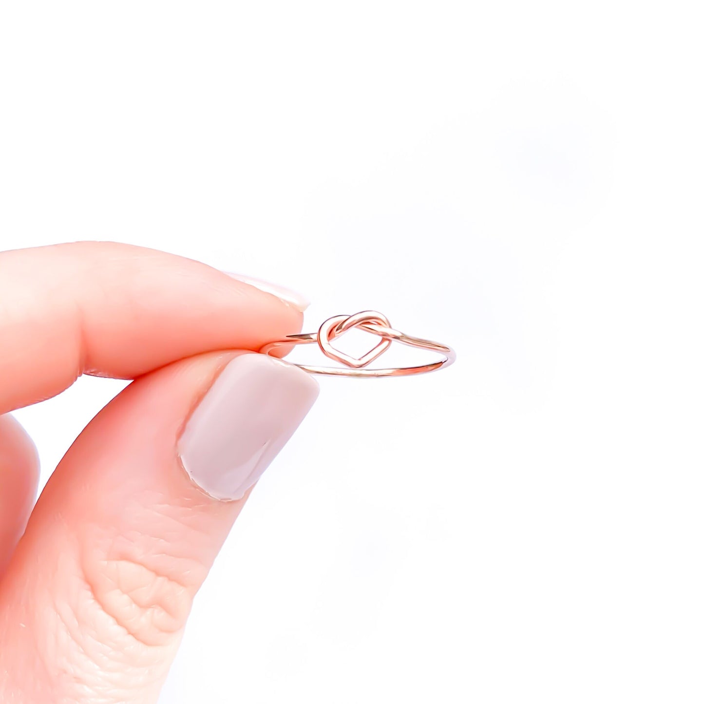Heart Knot Ring, 14K Rose Gold Filled