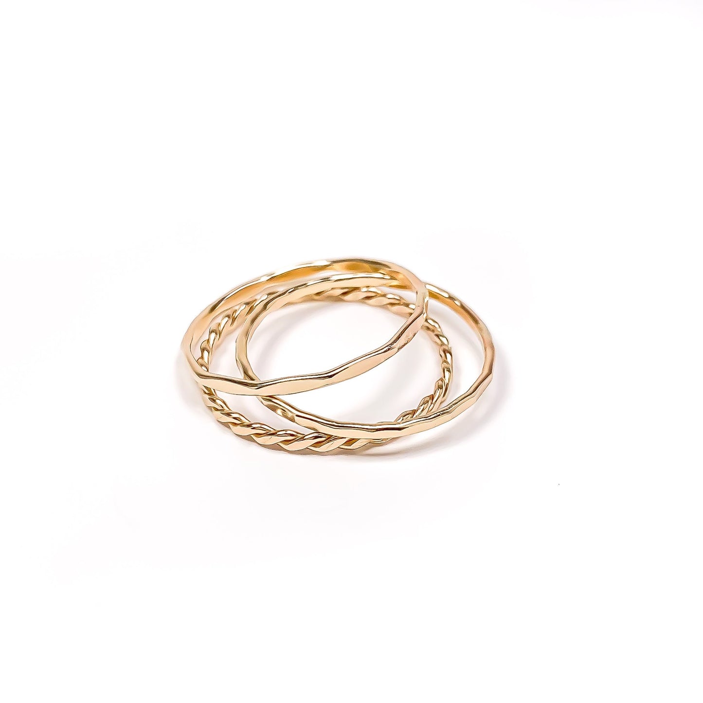 Gold Stacking Ring Set, 14K Gold Filled
