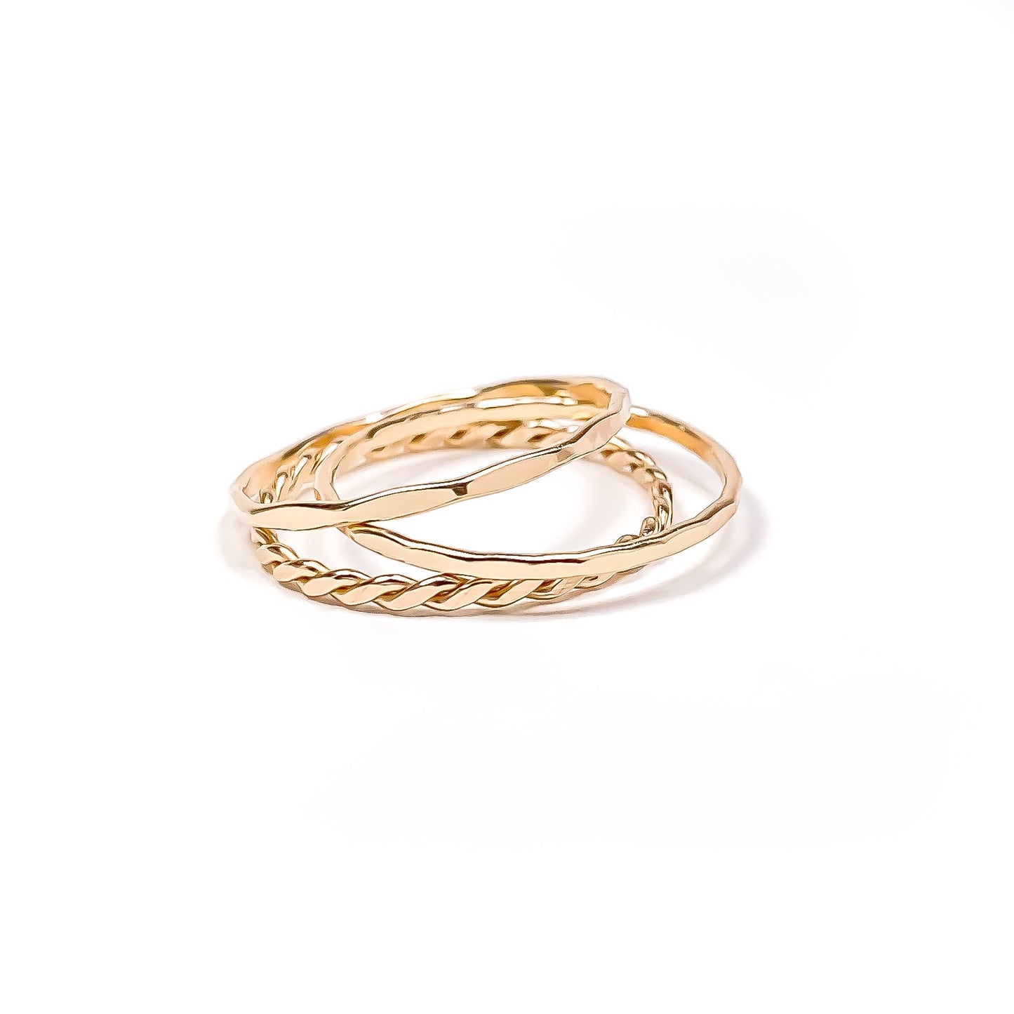 Gold Stacking Ring Set, 14K Gold Filled