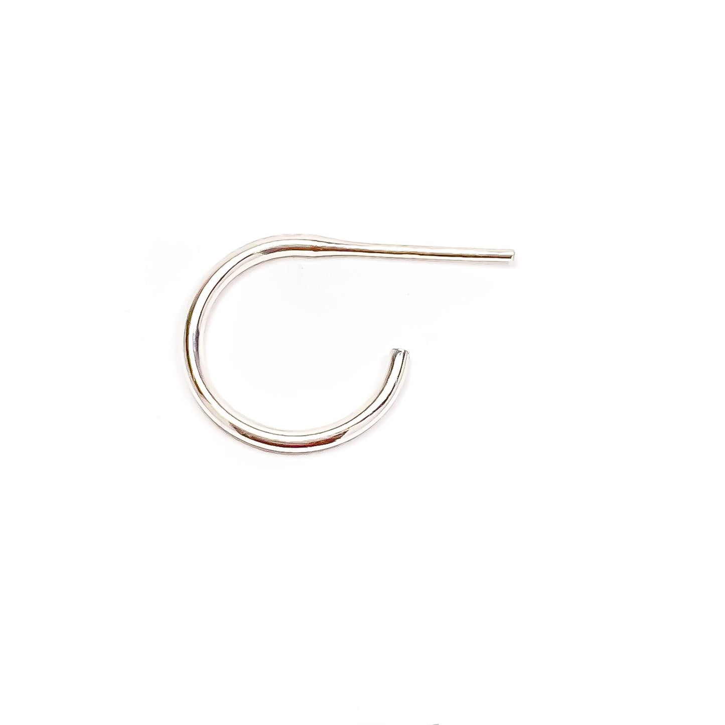 12mm Hoop Earrings with Post, Sterling Silver