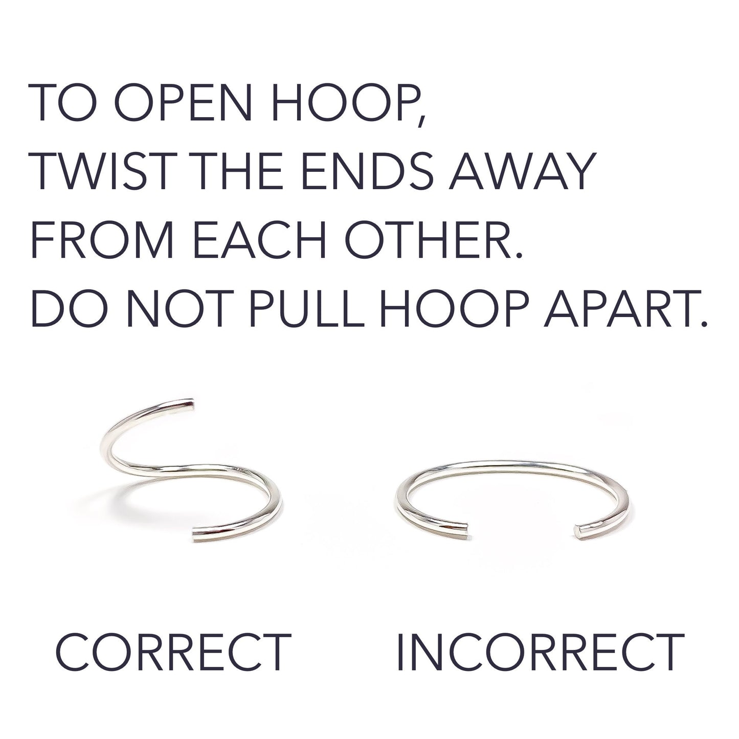Nose Ring Hoop, Sterling Silver