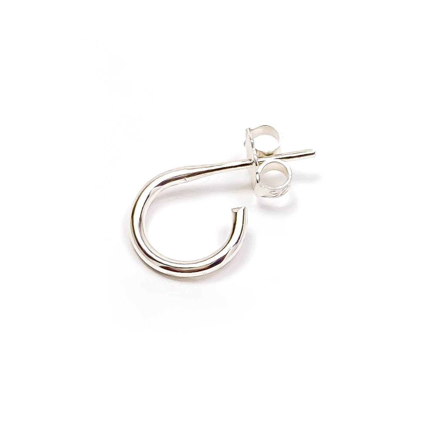 Sterling Silver Hoop Earrings with Posts, 7mm