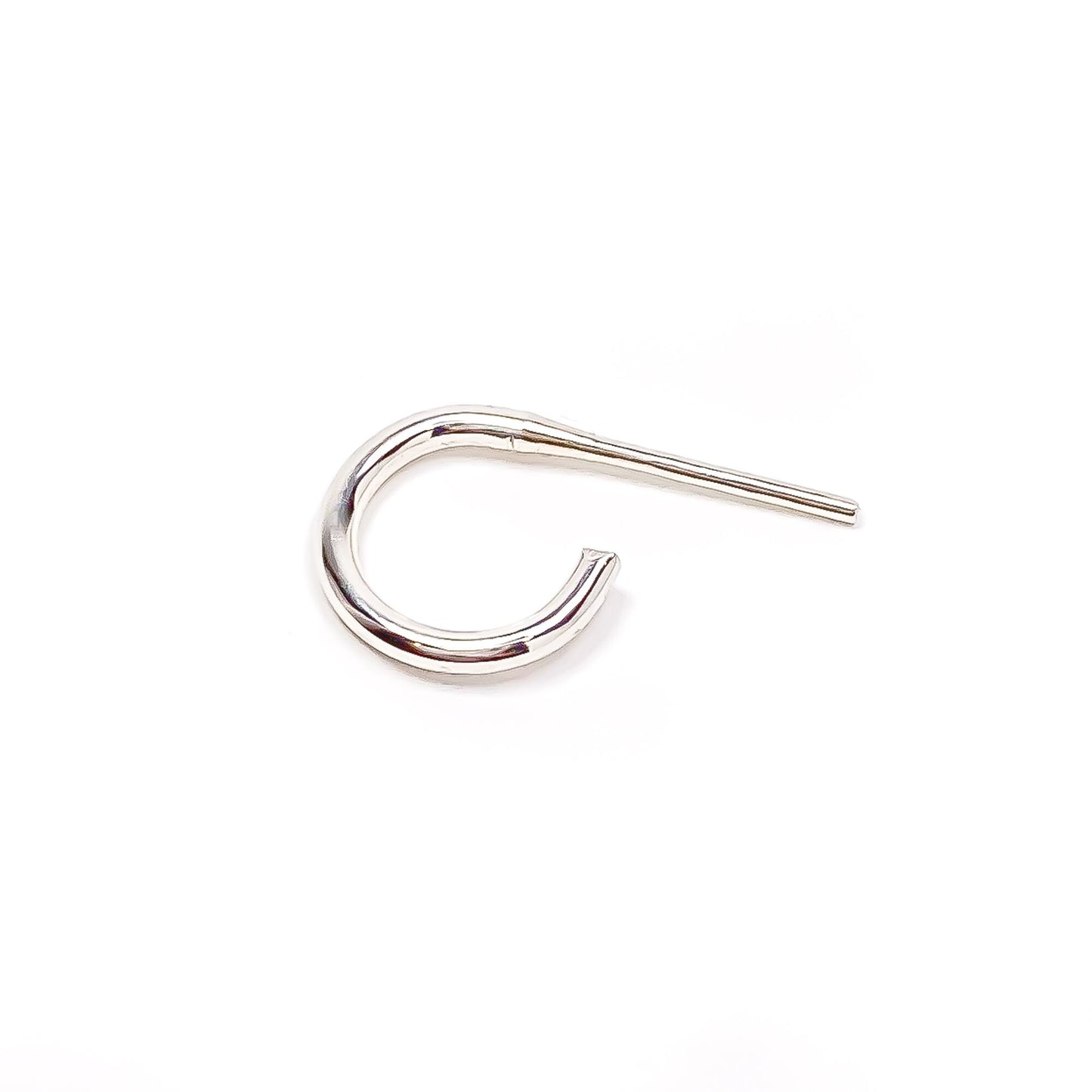 Sterling Silver Hoop Earrings with Posts, 7mm