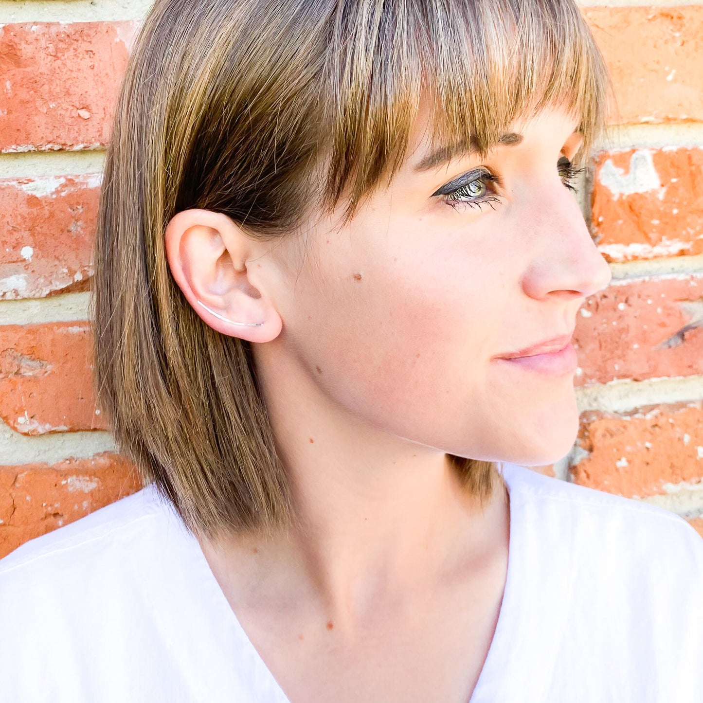 Long Ear Climber, Sterling Silver