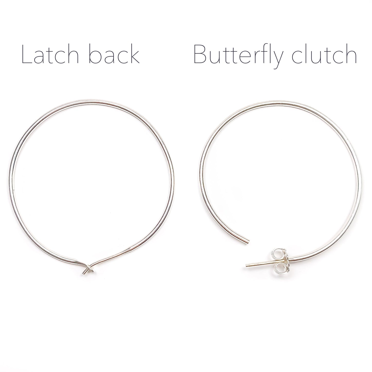 40mm Hoop Earrings, Sterling Silver