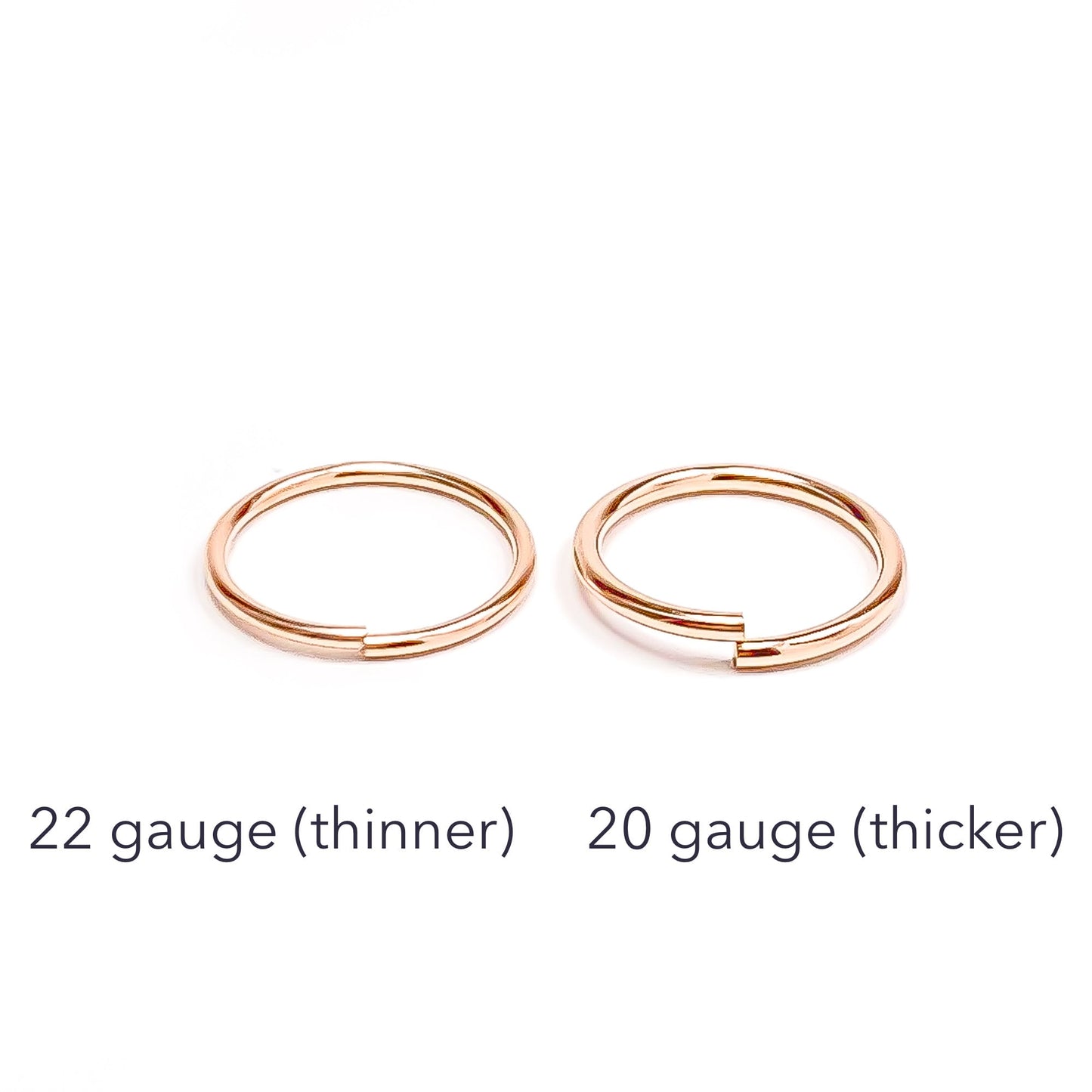 Small Continuous Hoops, 14K Rose Gold Filled