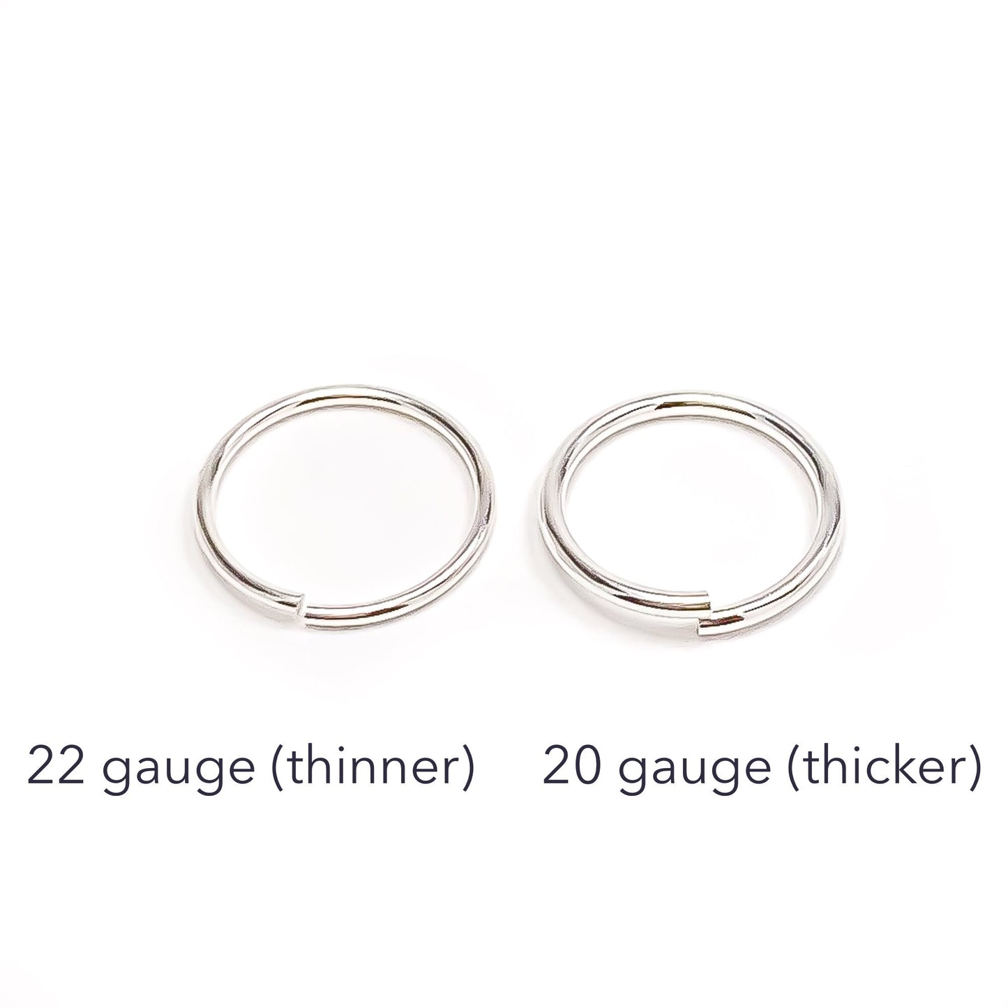 Continuous Hoops, 8mm 9mm 10mm Silver