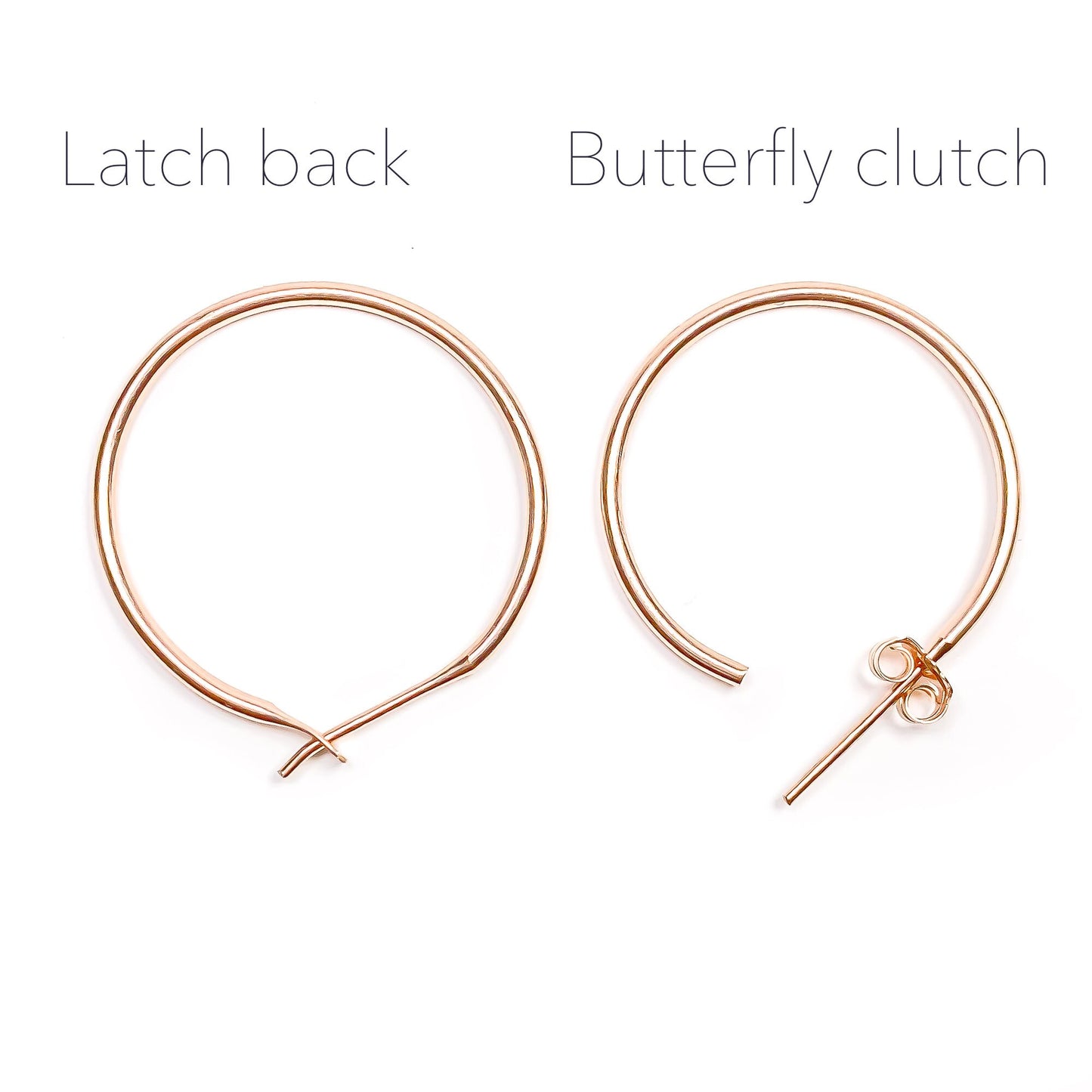 25mm Hoop Earrings, 14K Rose Gold Filled
