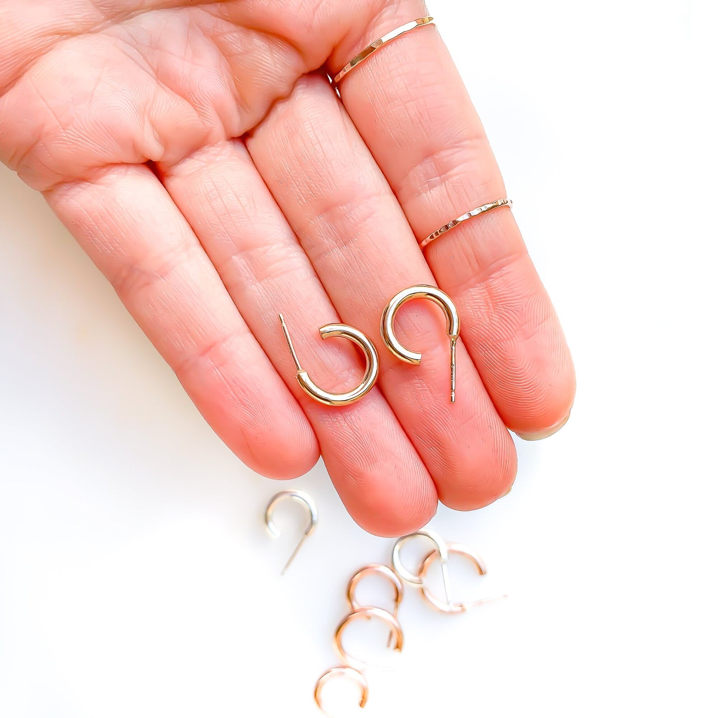 Small Hoop Earrings 12mm Diameter, 14K Gold Filled