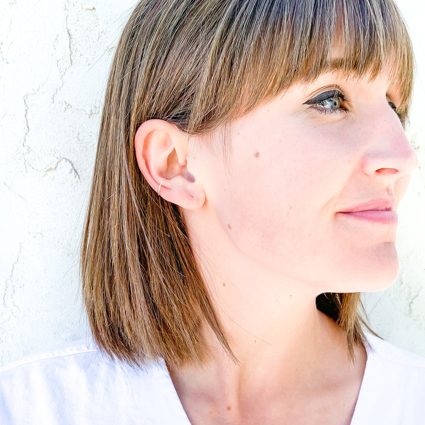 Non Pierced Conch Hoop Ear Cuff, Silver