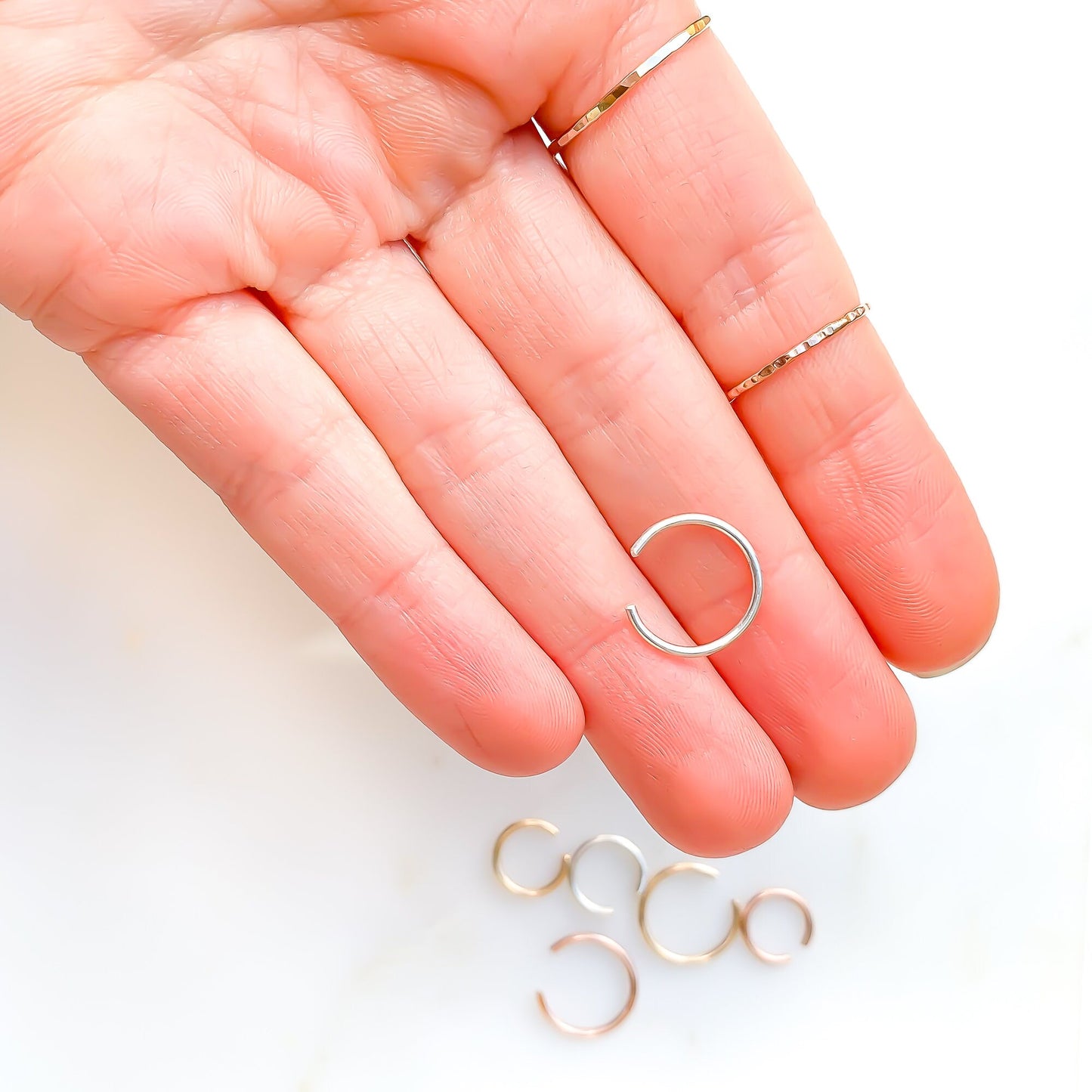 Non Pierced Conch Hoop Ear Cuff, Silver