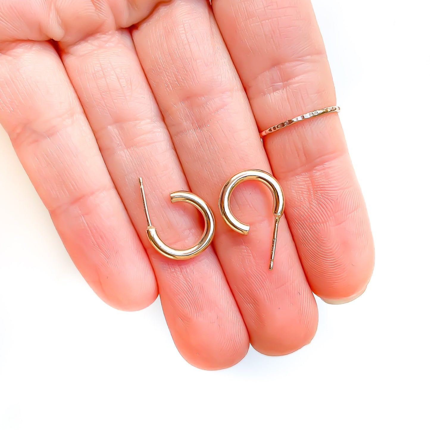 Small Hoop Earrings 12mm Diameter, 14K Gold Filled