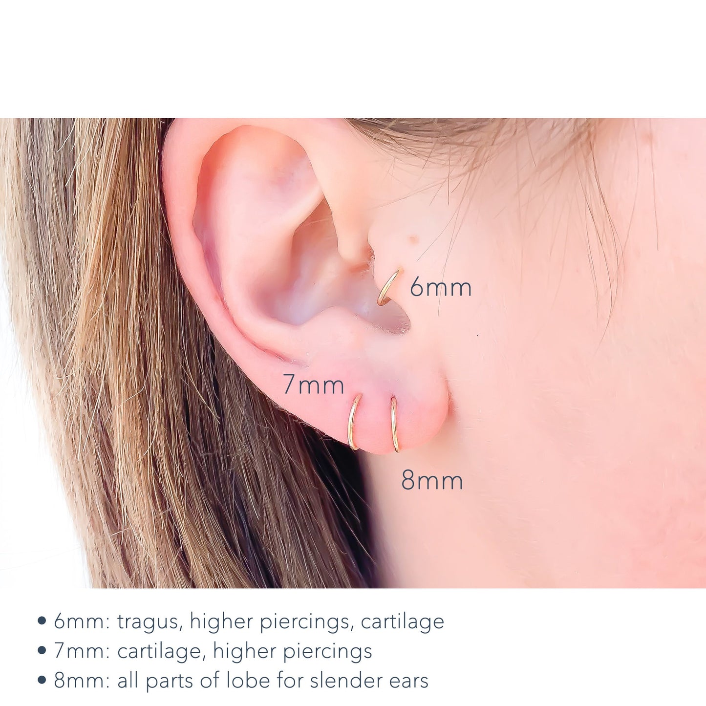 Small 14K Gold Filled Hoops, Continuous