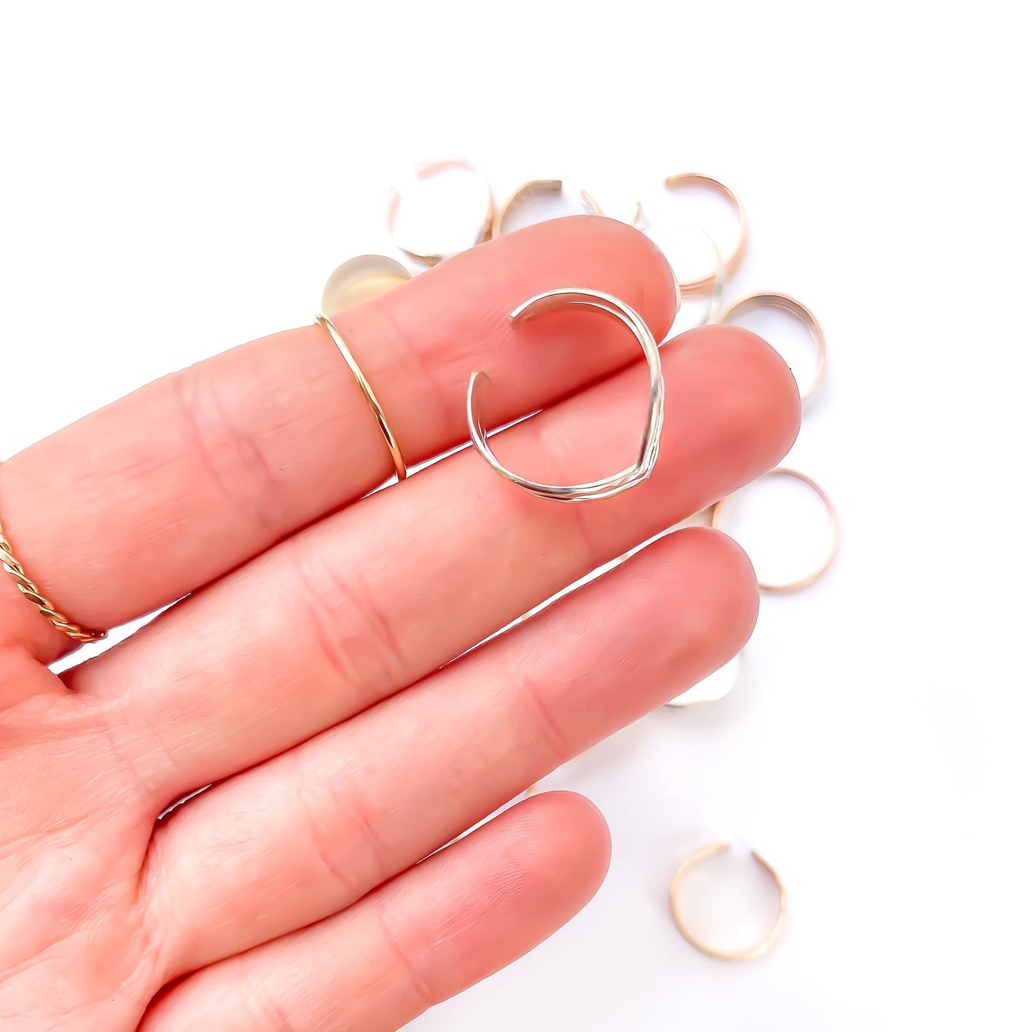 Chevron Toe Ring, Sterling Silver