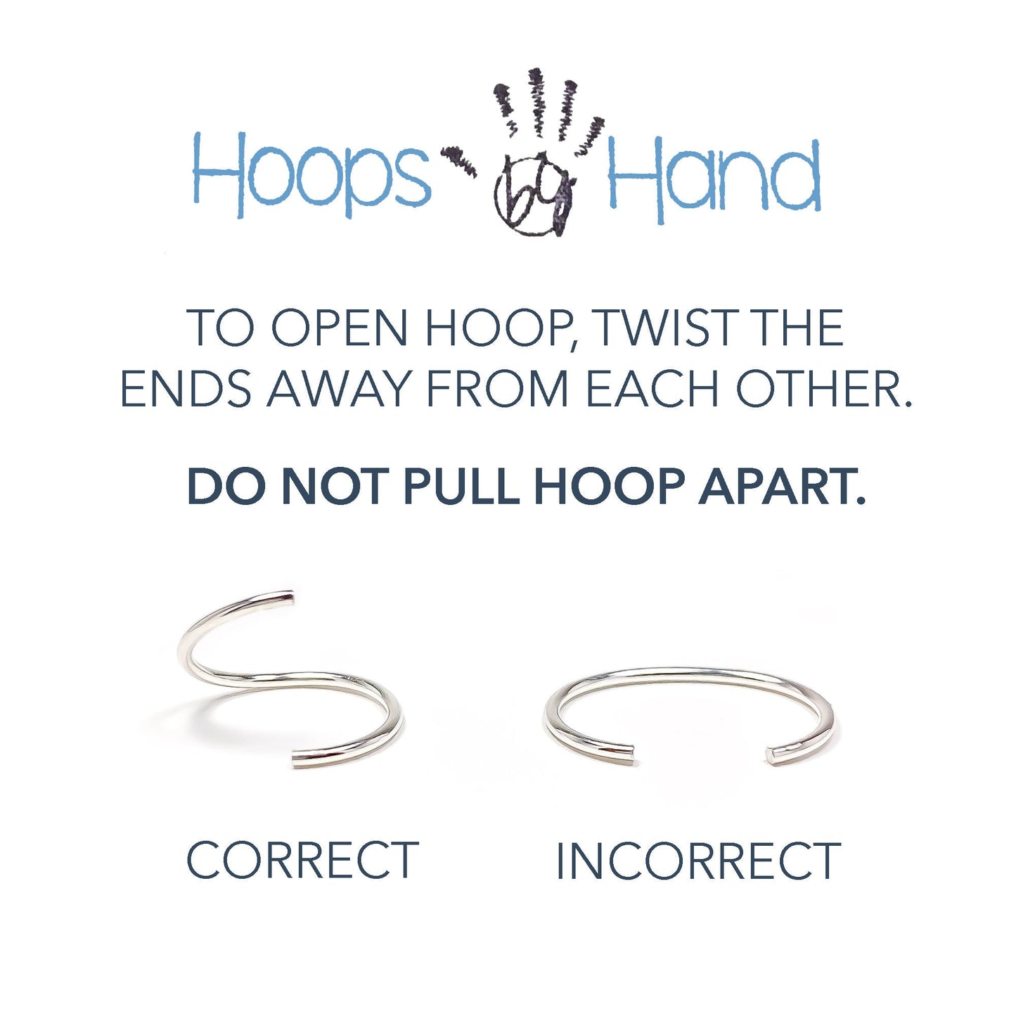 Conch Hoop Piercing, Sterling Silver