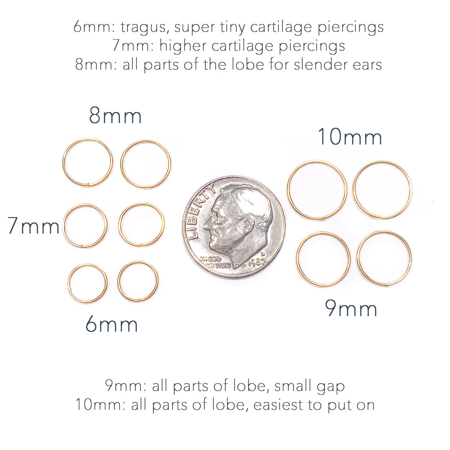 Solid 14K Gold Cartilage Hoop
