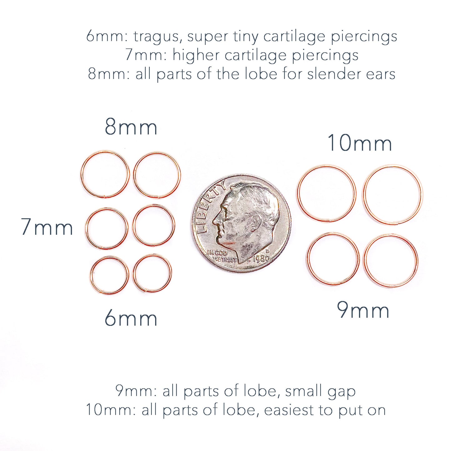 Small Continuous Hoops, 14K Rose Gold Filled