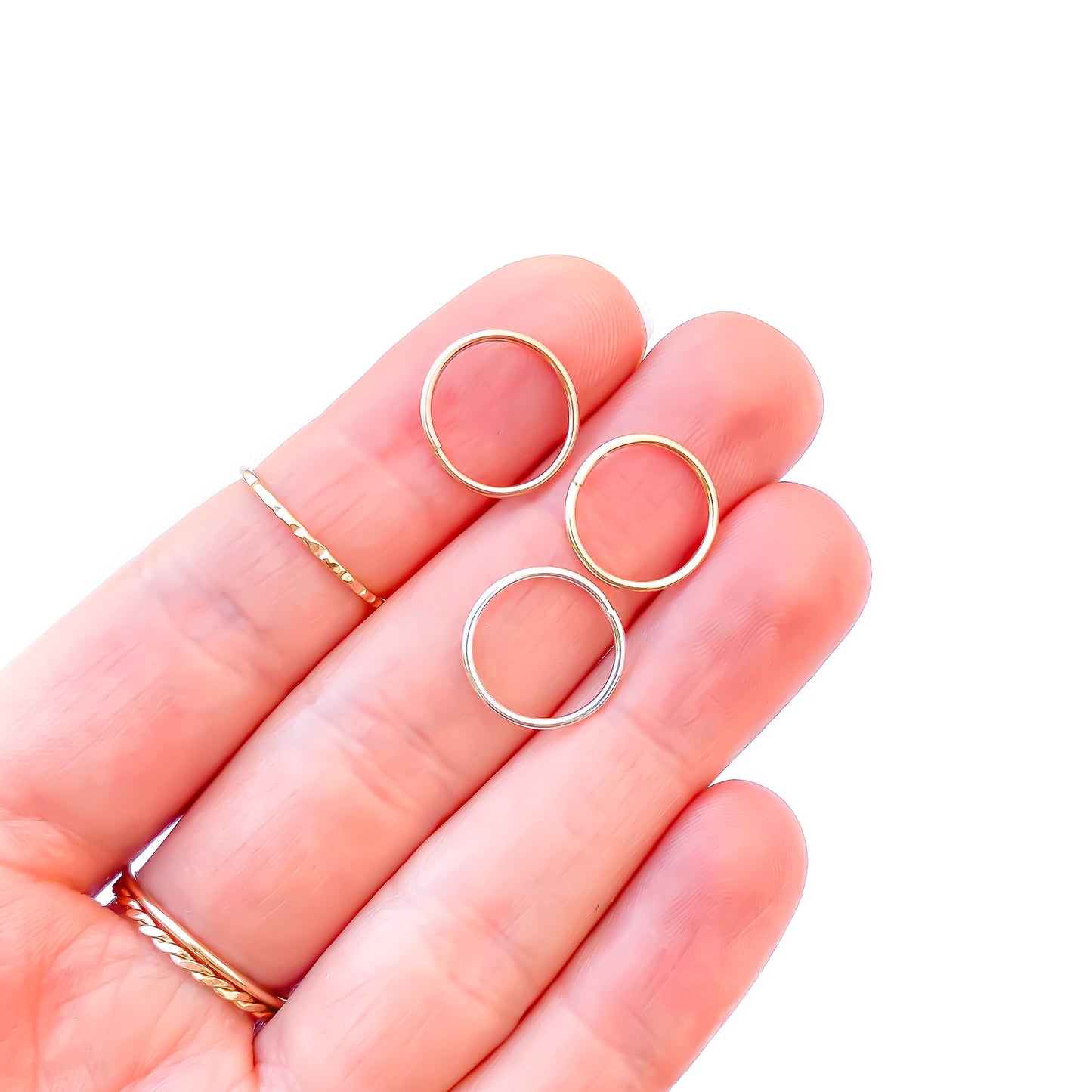 14K White Gold Pierced Conch Hoop