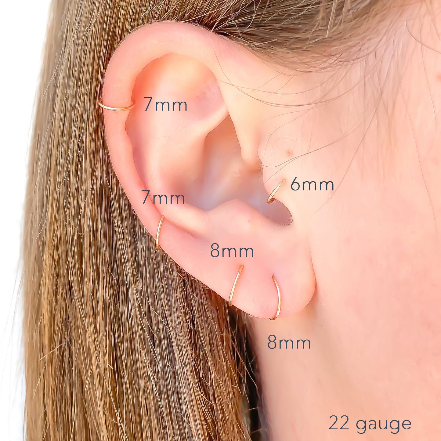 14K Gold Tragus Hoop