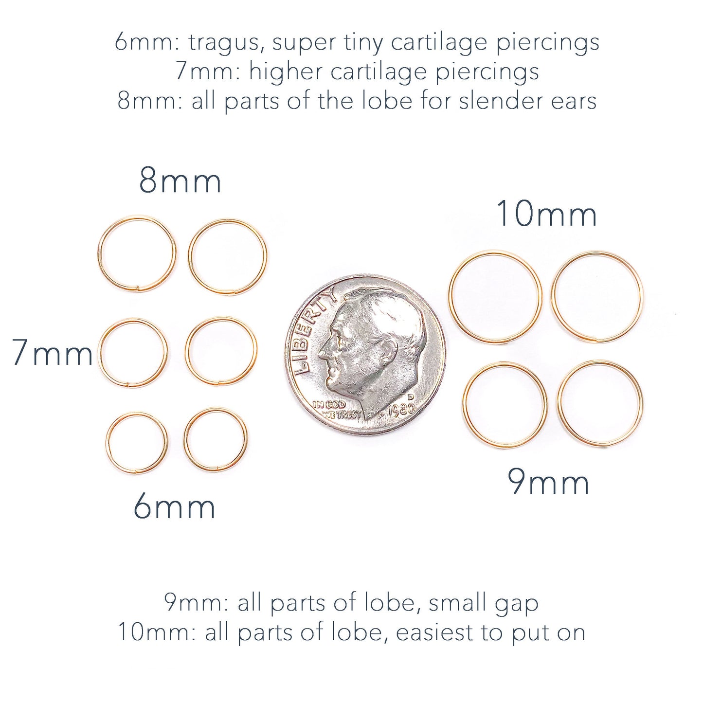 14K Gold Tragus Hoop