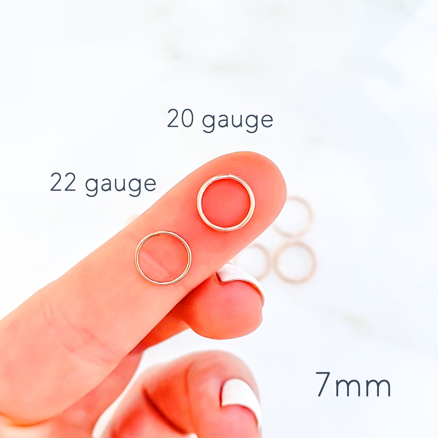 Small Continuous Hoops, 14K Rose Gold Filled