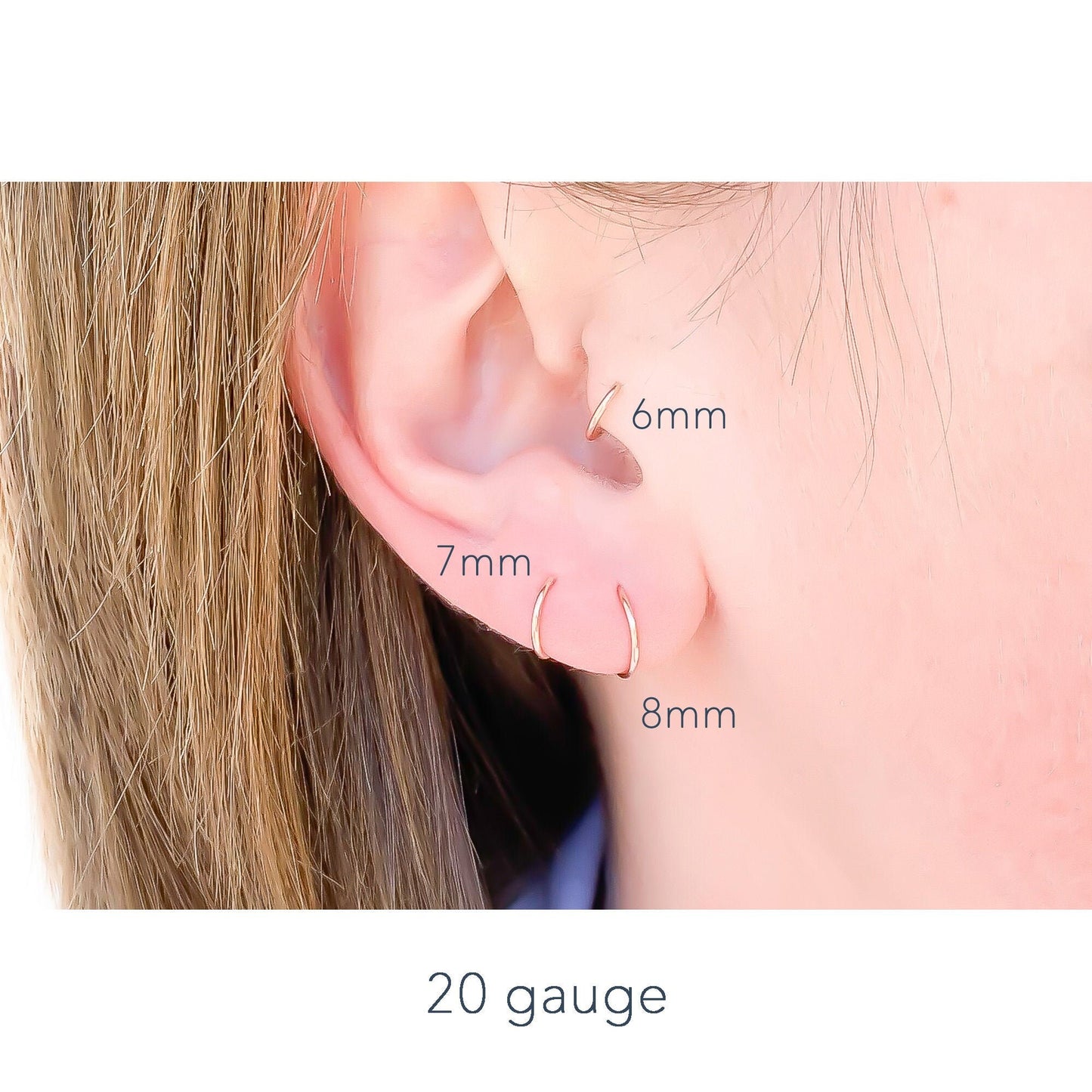 Small Continuous Hoops, 14K Rose Gold Filled