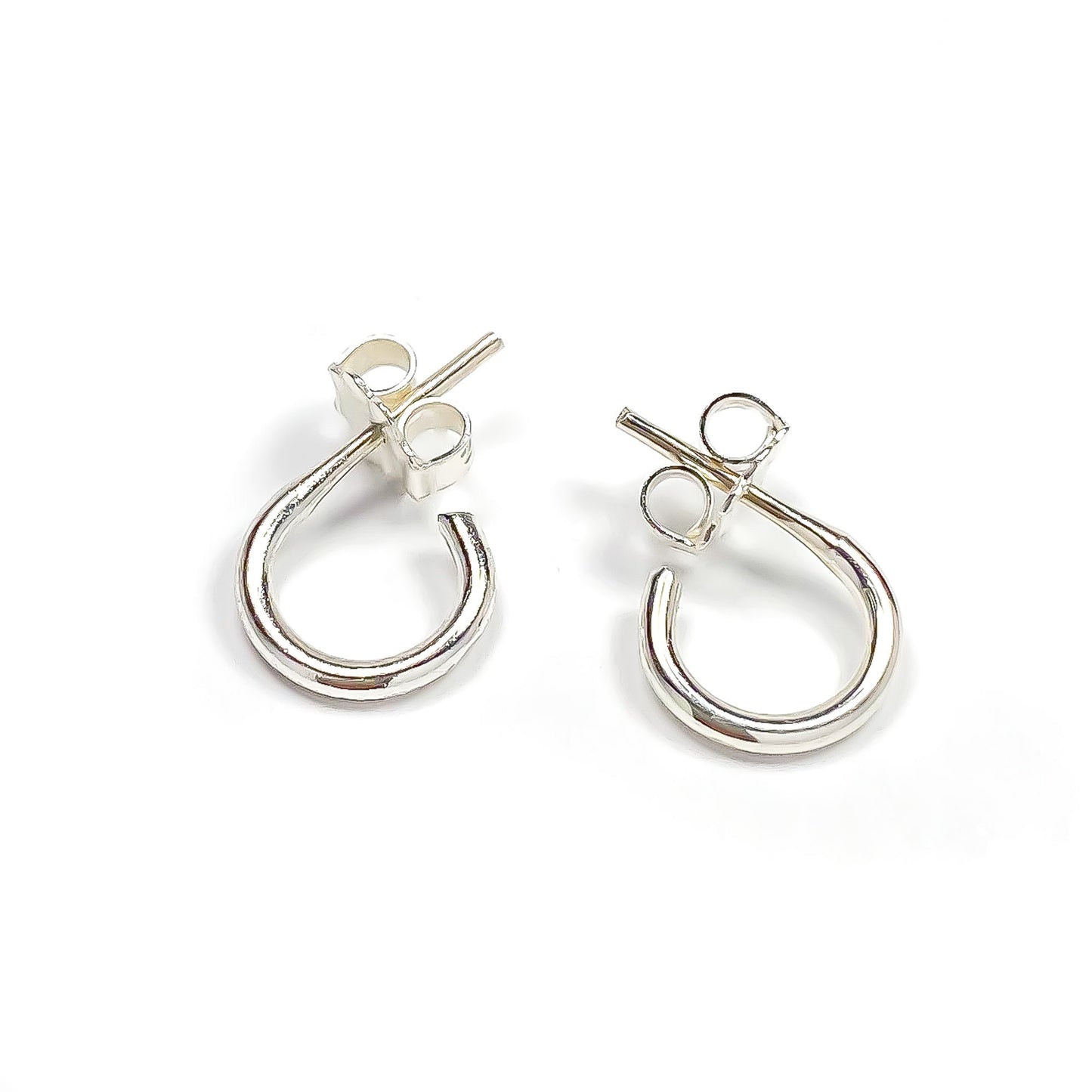 Sterling Silver Hoop Earrings with Posts, 7mm