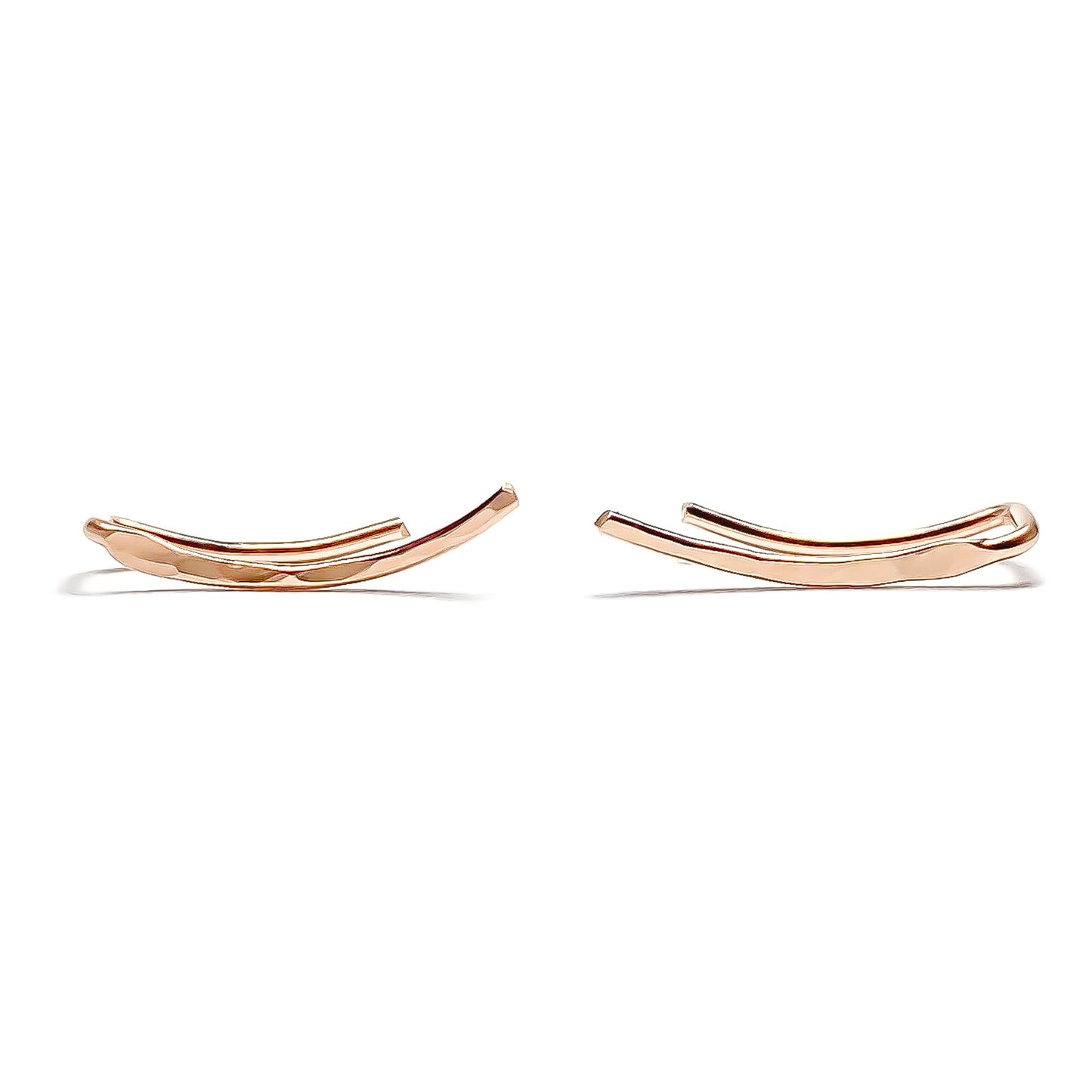 Short Ear Climbers, 14K Rose Gold Filled