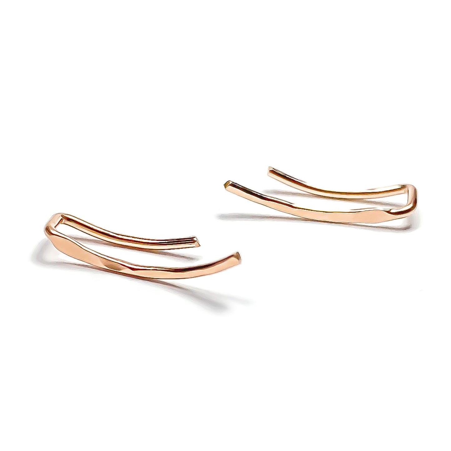 Short Ear Climbers, 14K Rose Gold Filled