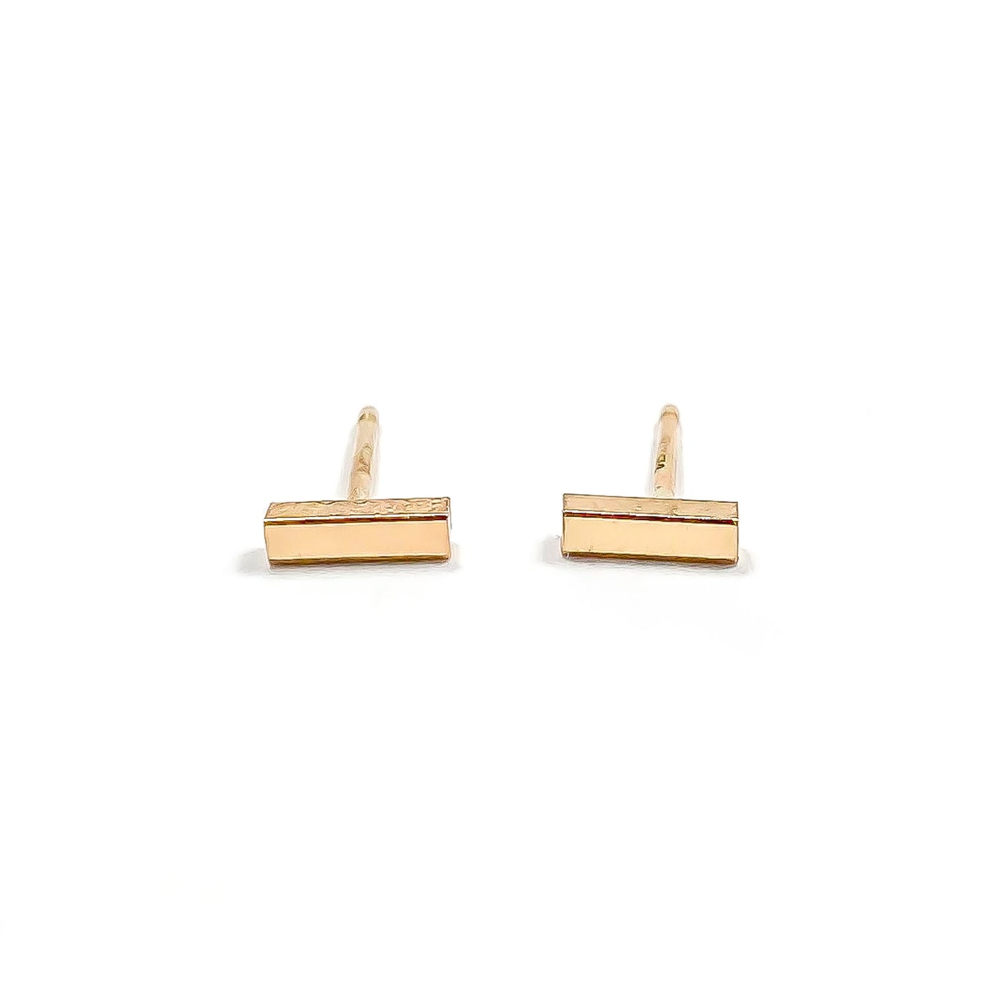 14K Gold Bar Studs