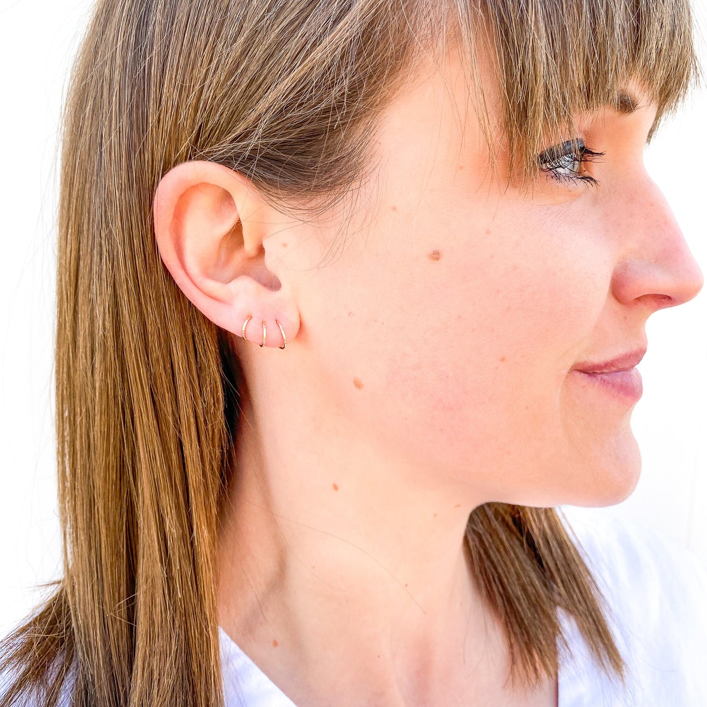 Hammered Huggie Earrings