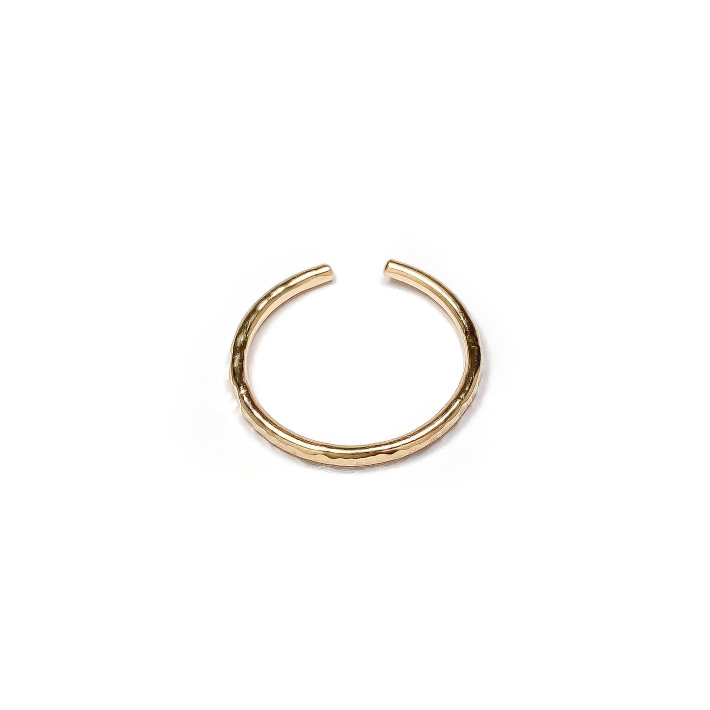 Cross Hammered Toe Ring, 14K Gold Filled