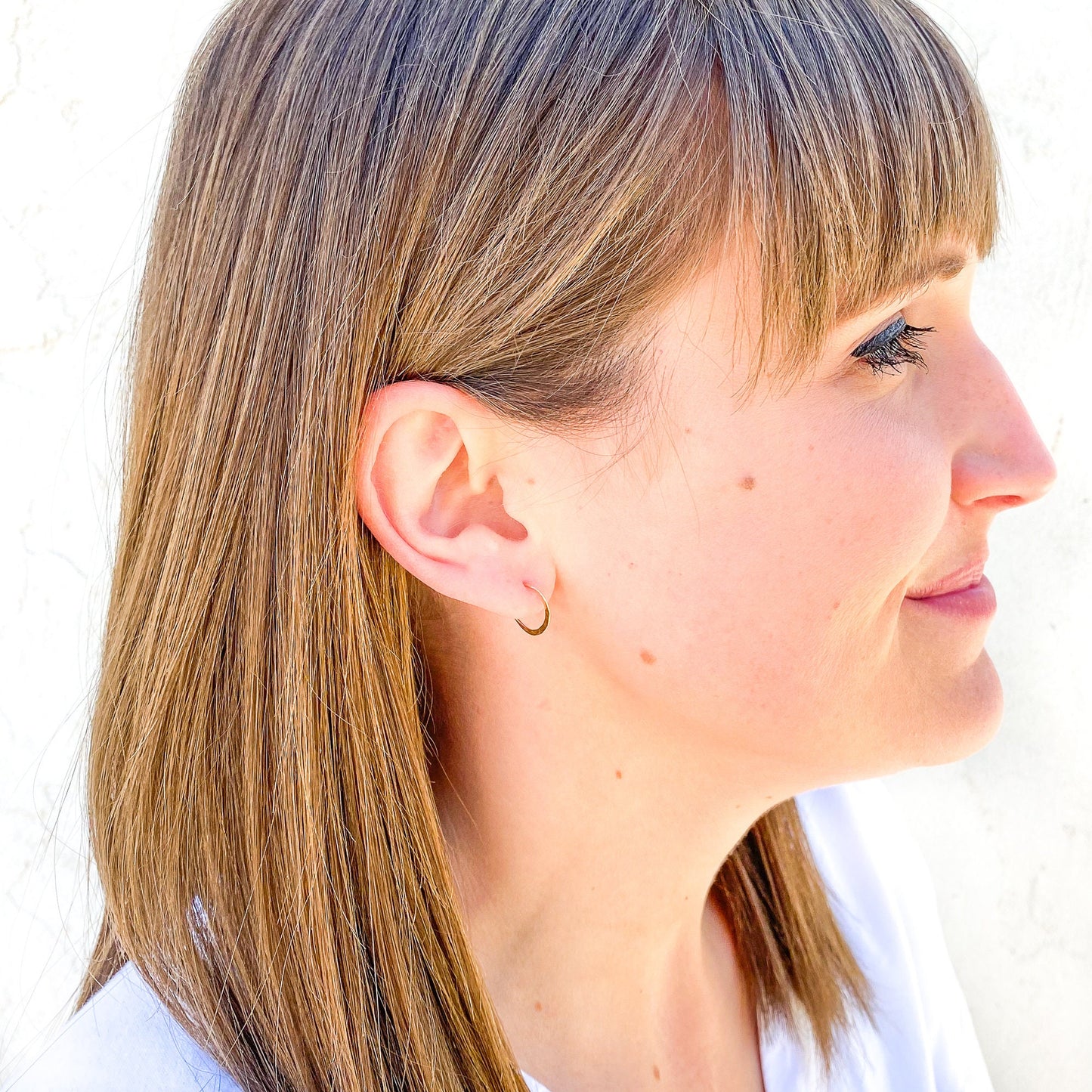 12mm Hammered Hoop Earrings, 14K Gold Filled