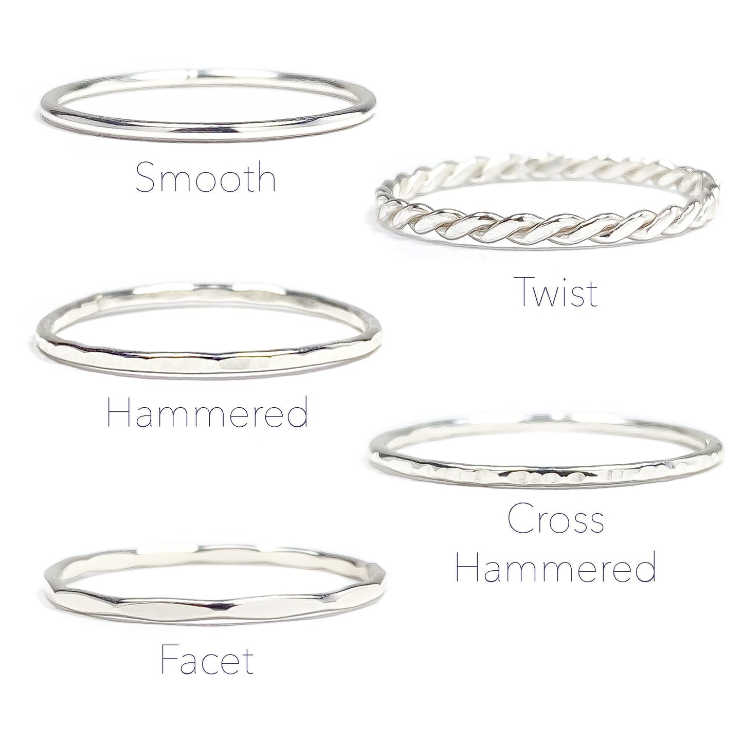 Stacking Ring Set, Sterling Silver