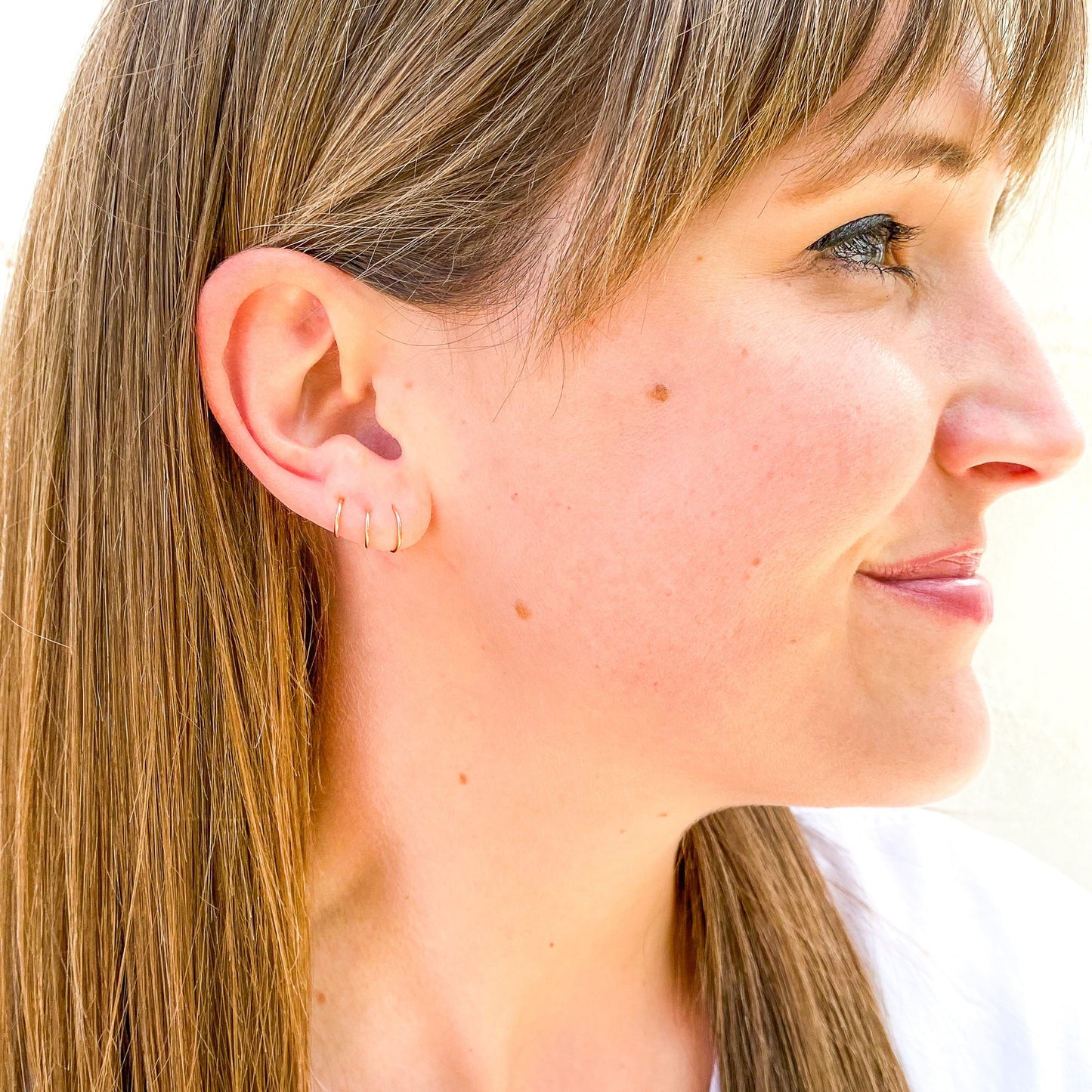 Small Continuous Hoops, 14K Rose Gold Filled