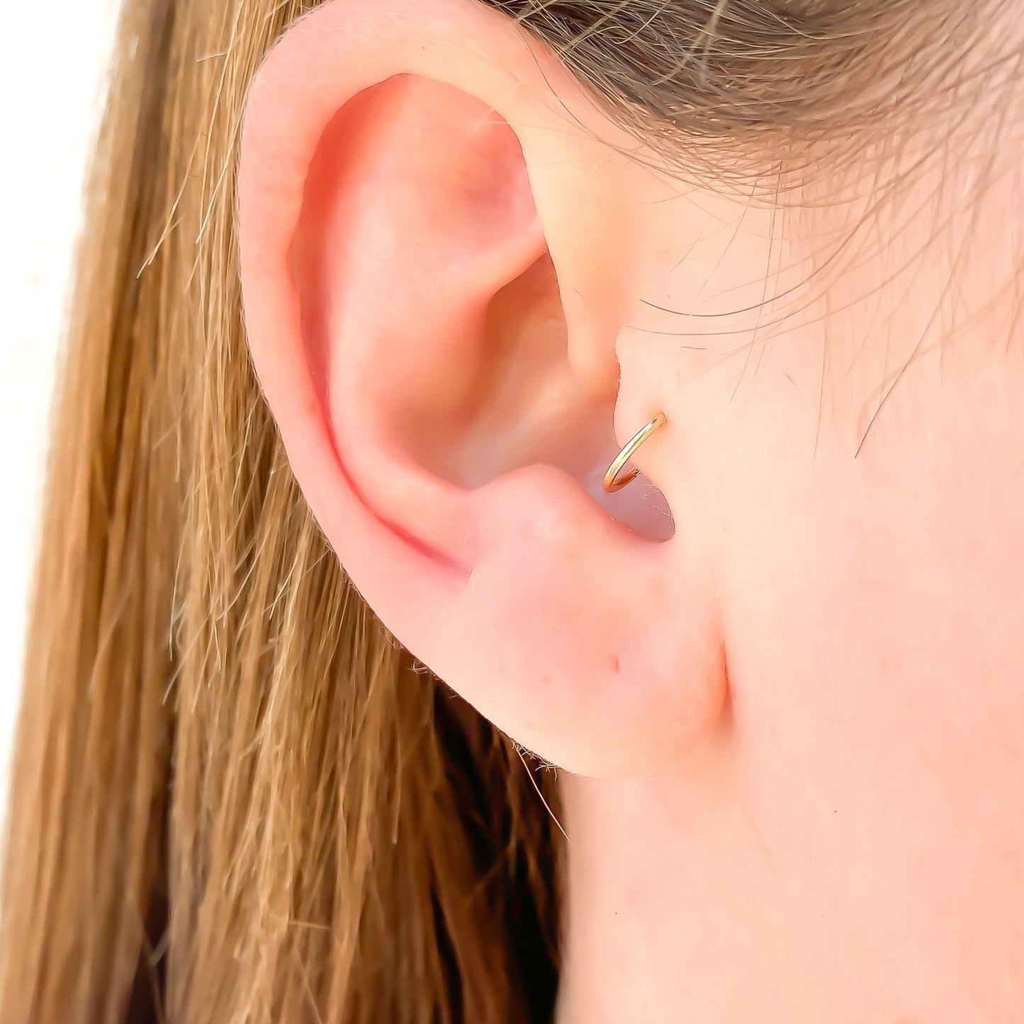 14K Gold Tragus Hoop