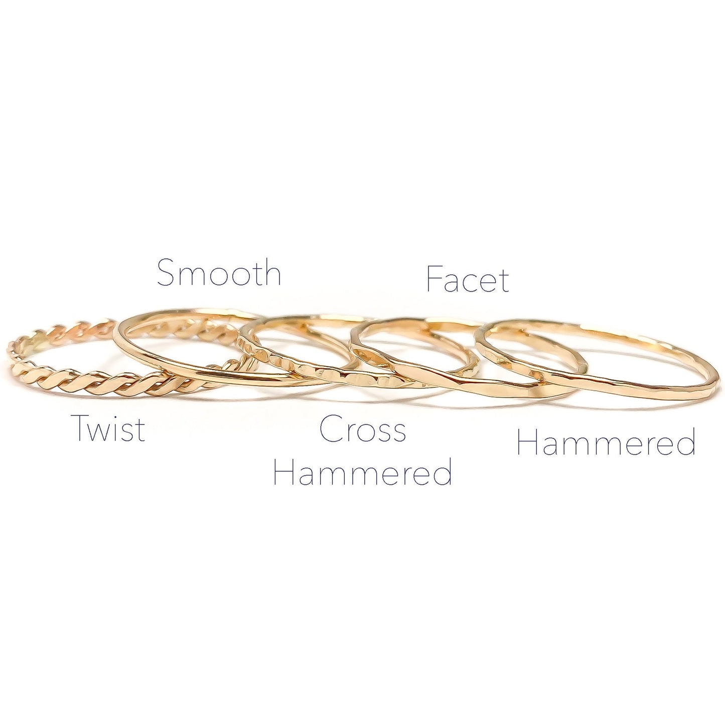 Gold Stacking Ring Set, 14K Gold Filled