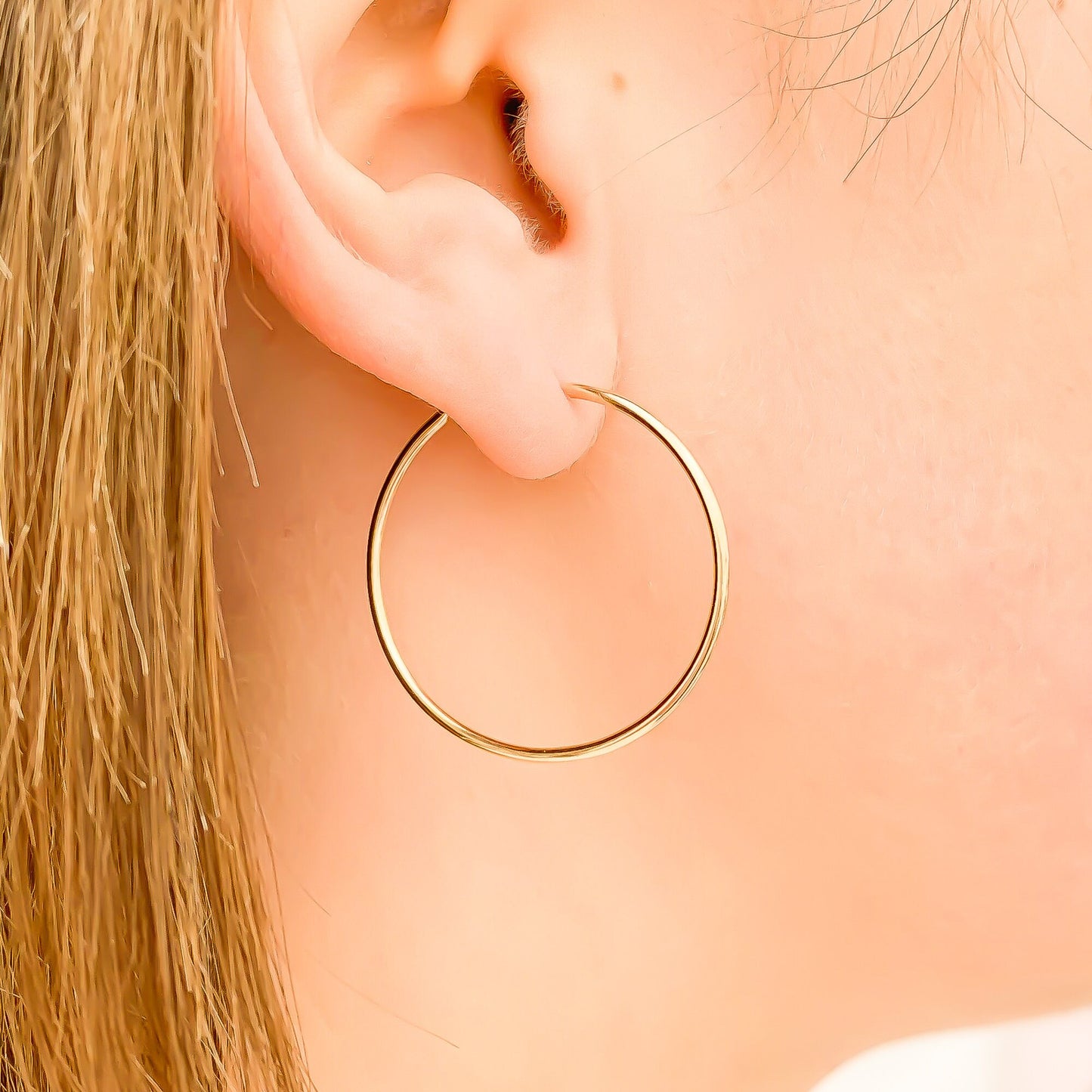 30mm Hoop Earrings, 14K Gold Filled
