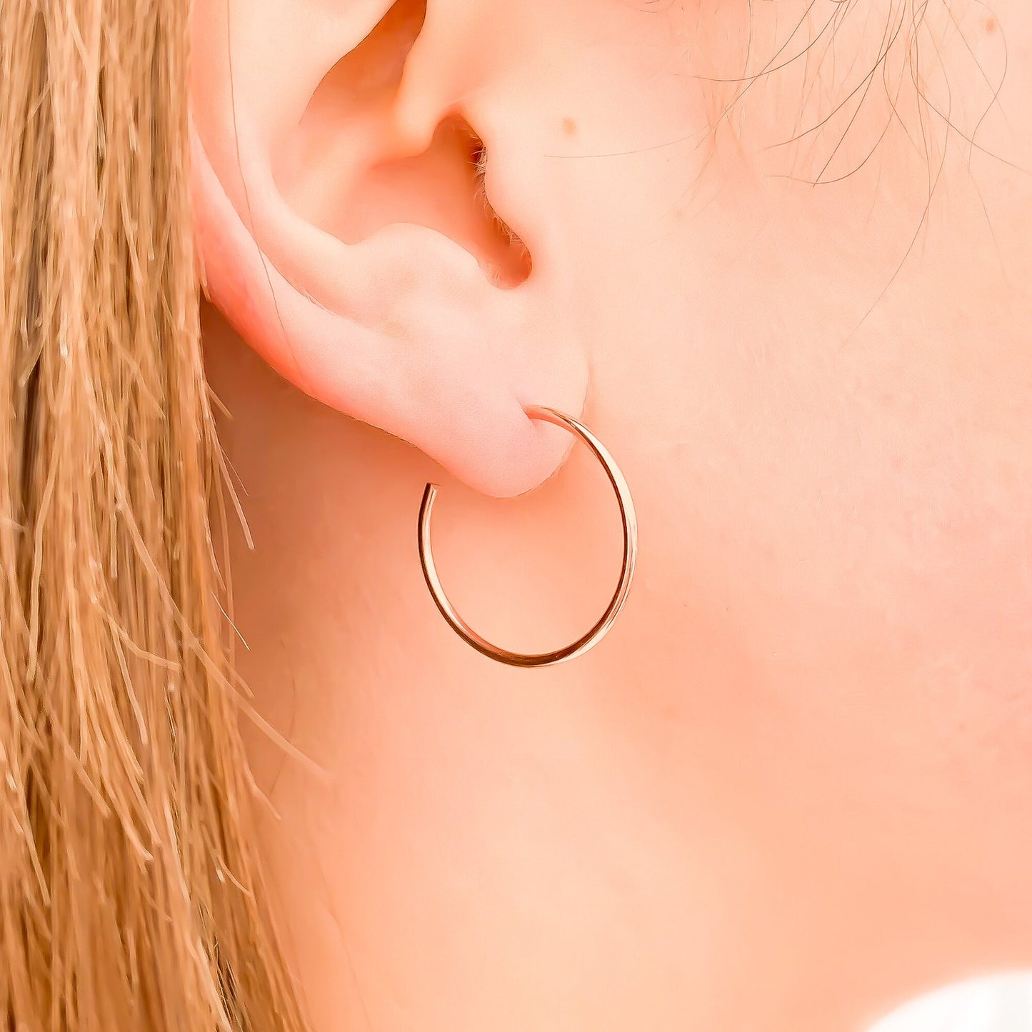 25mm Hoop Earrings, 14K Rose Gold Filled