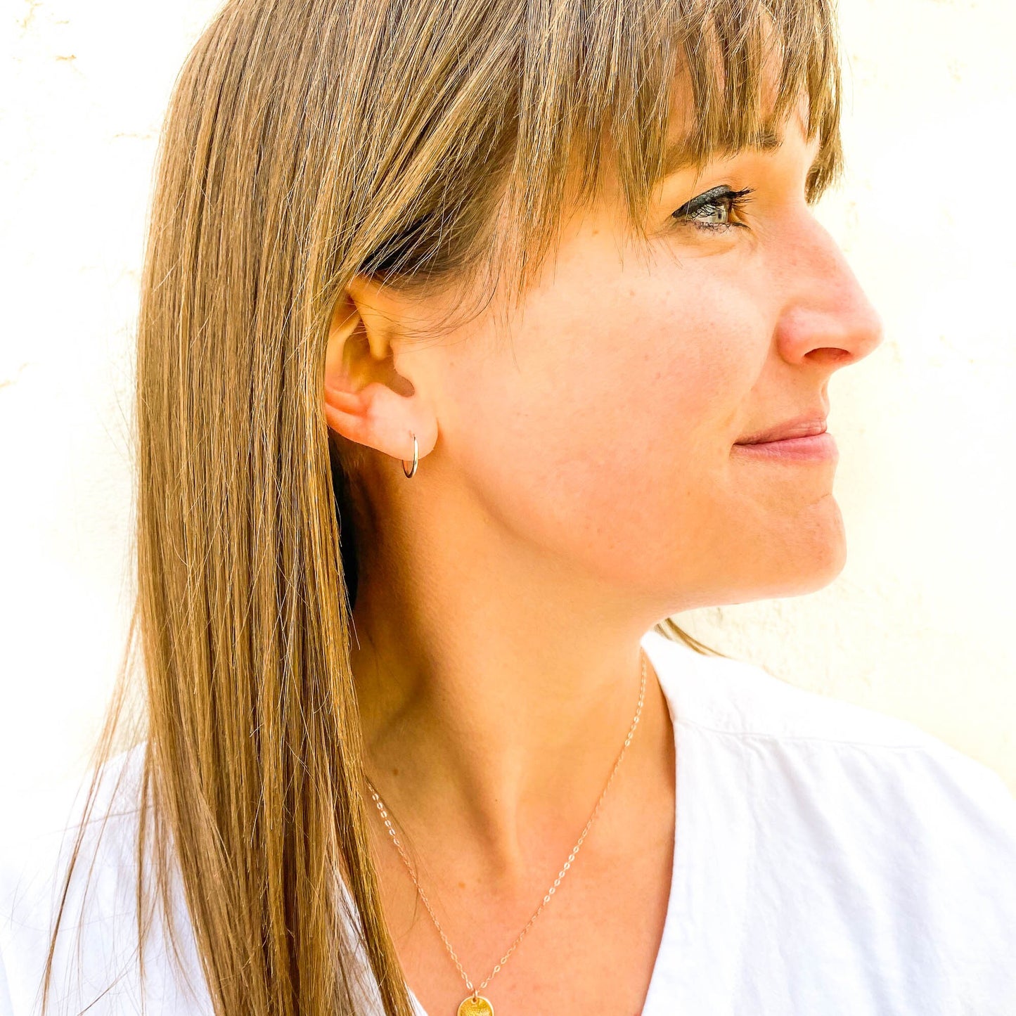 12mm Hoop Earrings with Post, Sterling Silver