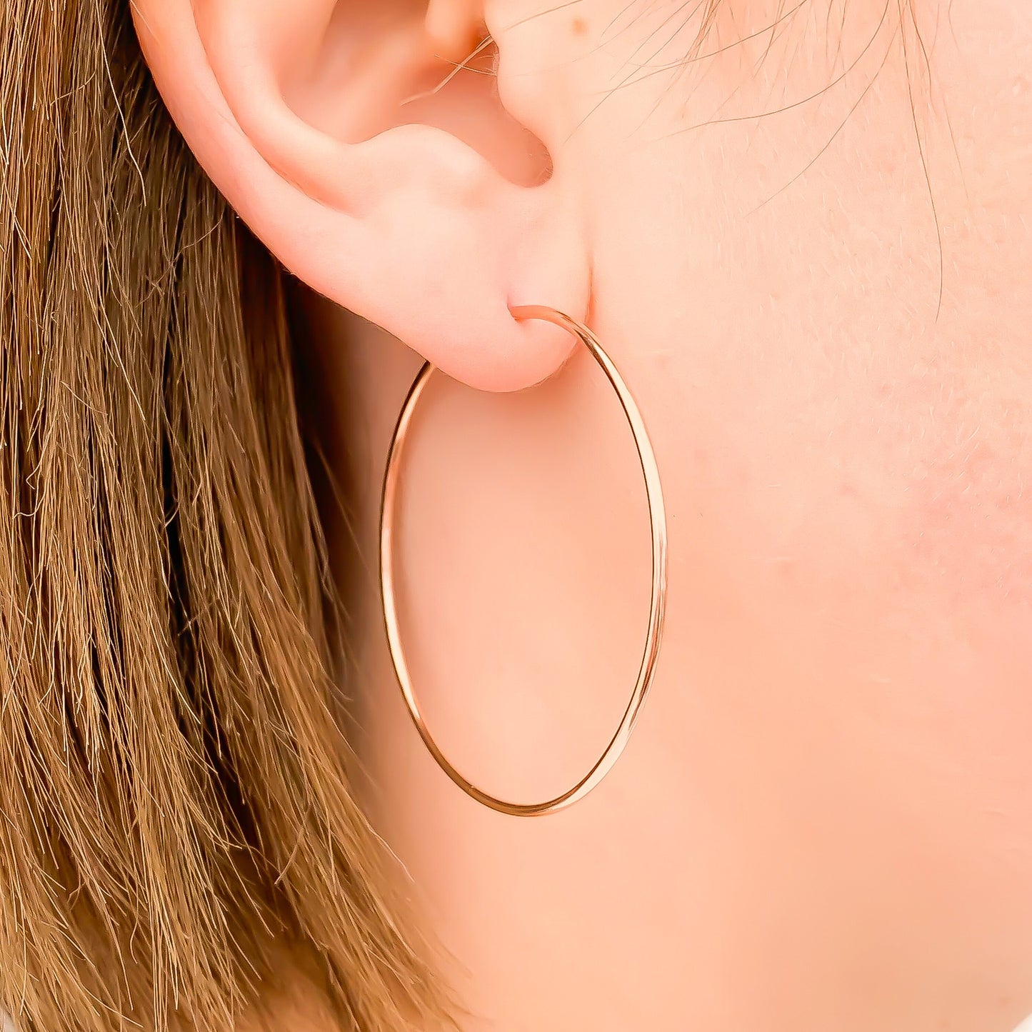 45mm Large Hoop Earrings, 14K Rose Gold Filled