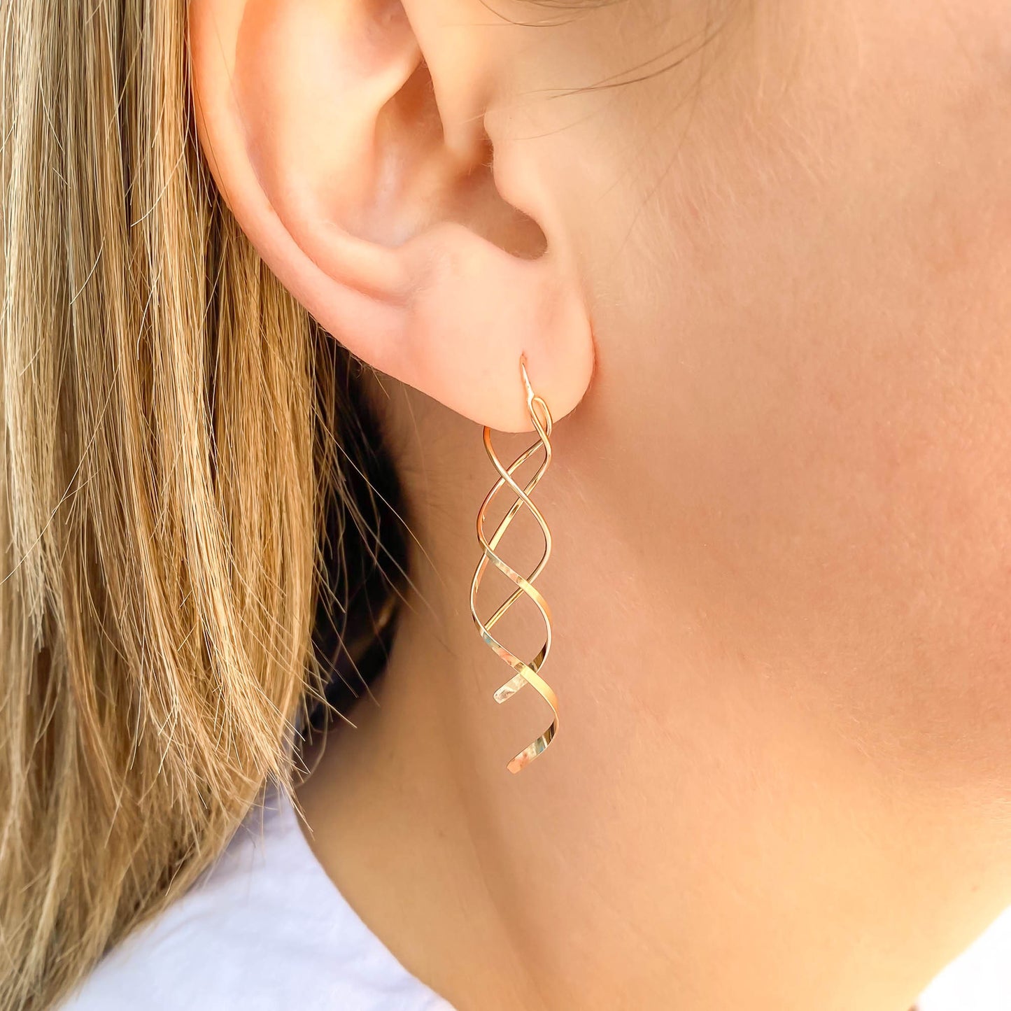 Double Spiral Earrings Long