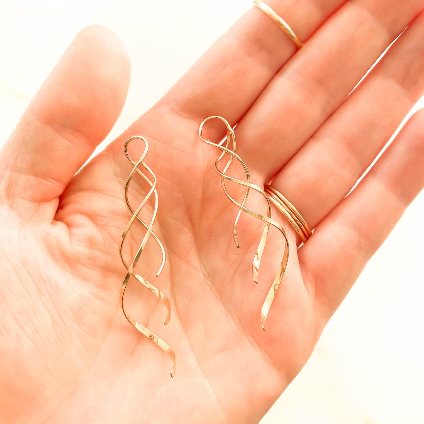 Double Spiral Earrings Long