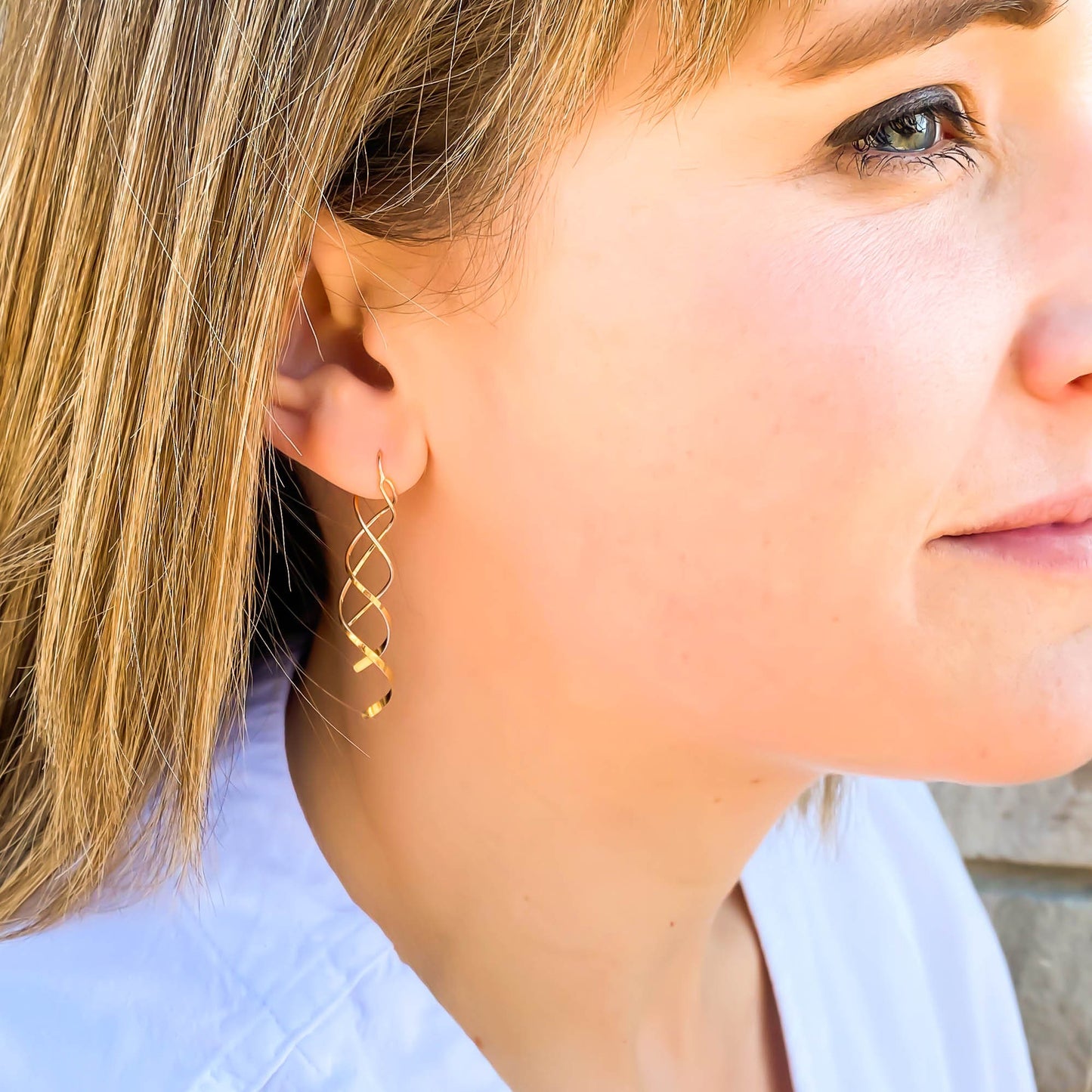 Double Spiral Earrings Long