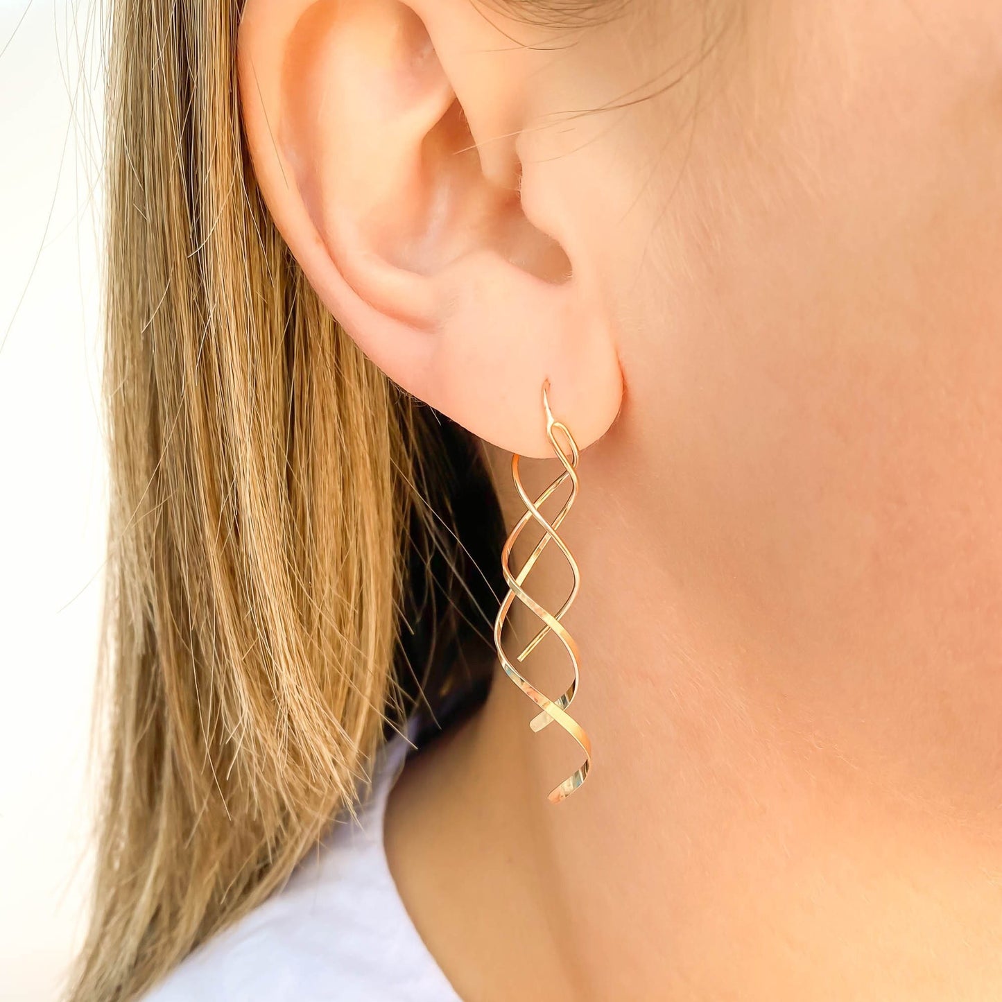 Double Spiral Earrings Long