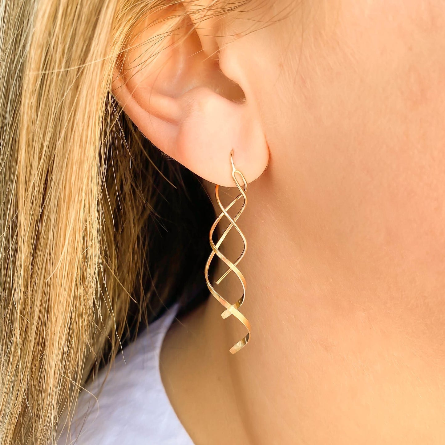 Double Spiral Earrings Long
