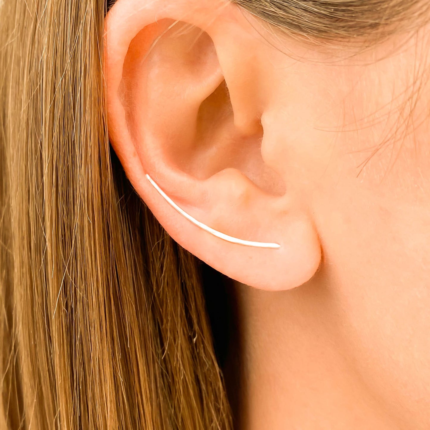 Long Ear Climber, Sterling Silver